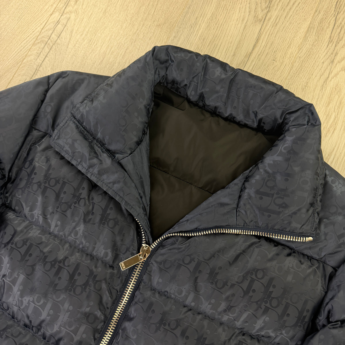 Dior Men’s Navy Oblique Zip-up Down Jacket - 48 (M/L)
