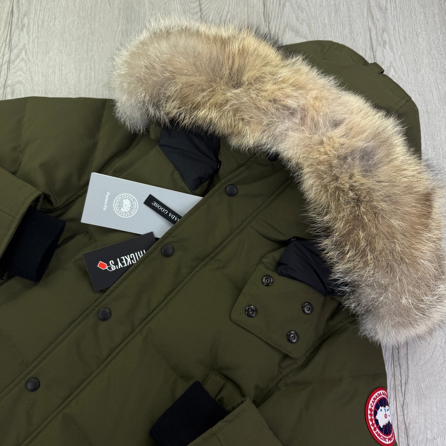 Canada Goose Men’s Khaki Green Wyndham Parker Jacket - Small Fusion