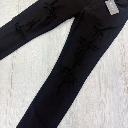 Amiri Men’s Black Distressed Ripped Jeans - Uk 32