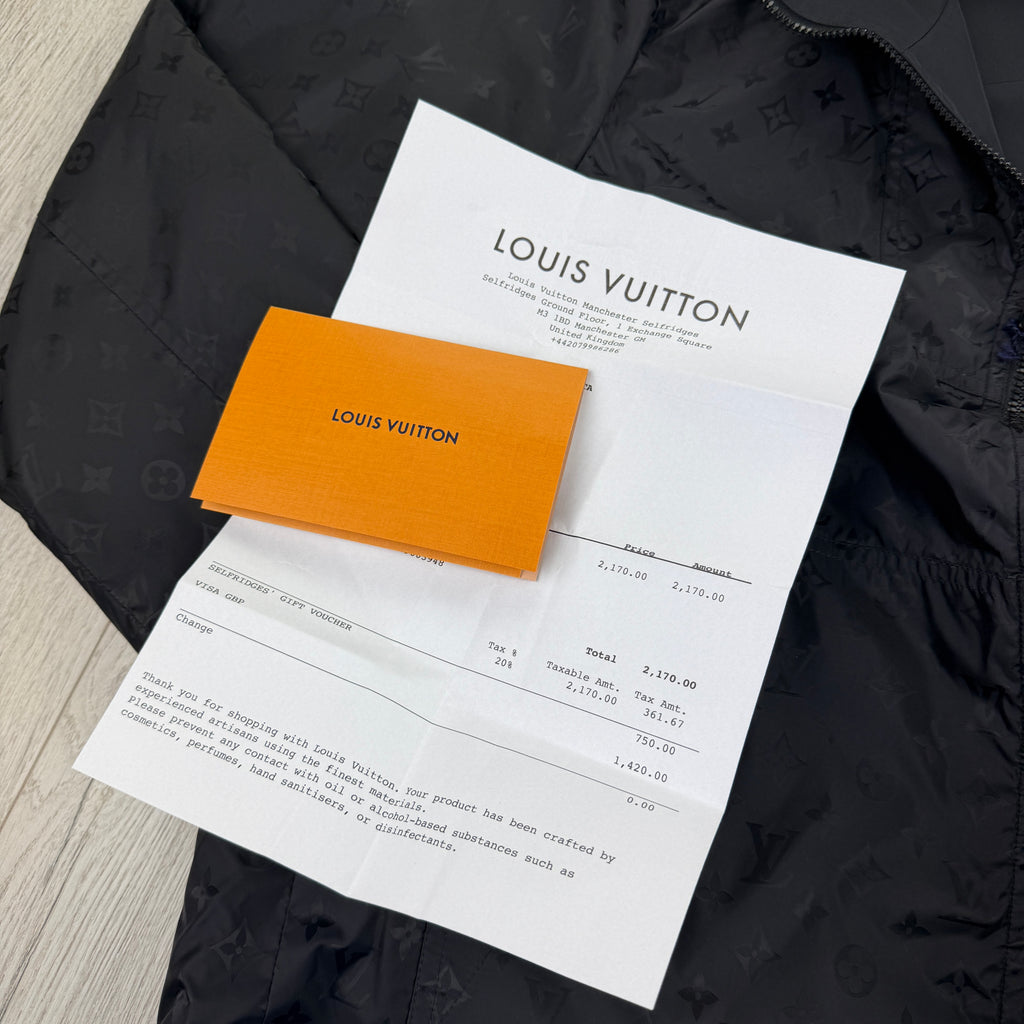 Louis Vuitton Men’s Monogram Reversible Black Windbreaker Jacket - Size 50