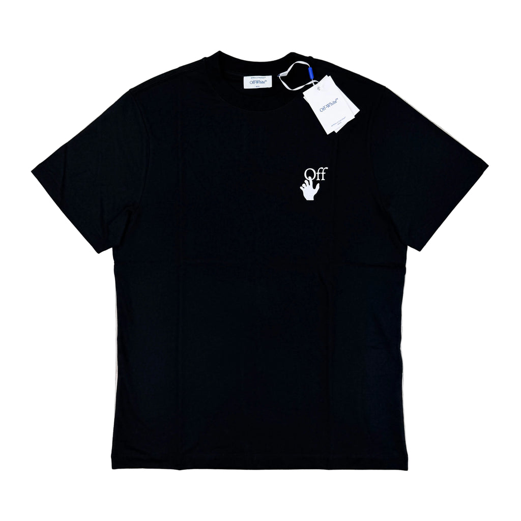 Off White Men’s Black T-shirt White Spray