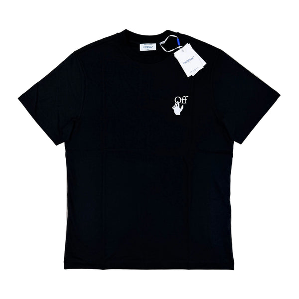 Off White Men’s Black T-shirt White Spray