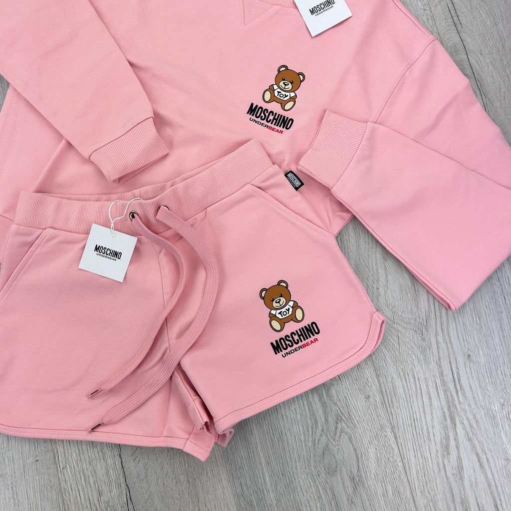 Moschino Under-bear Women’s Pink Jumper & Shorts