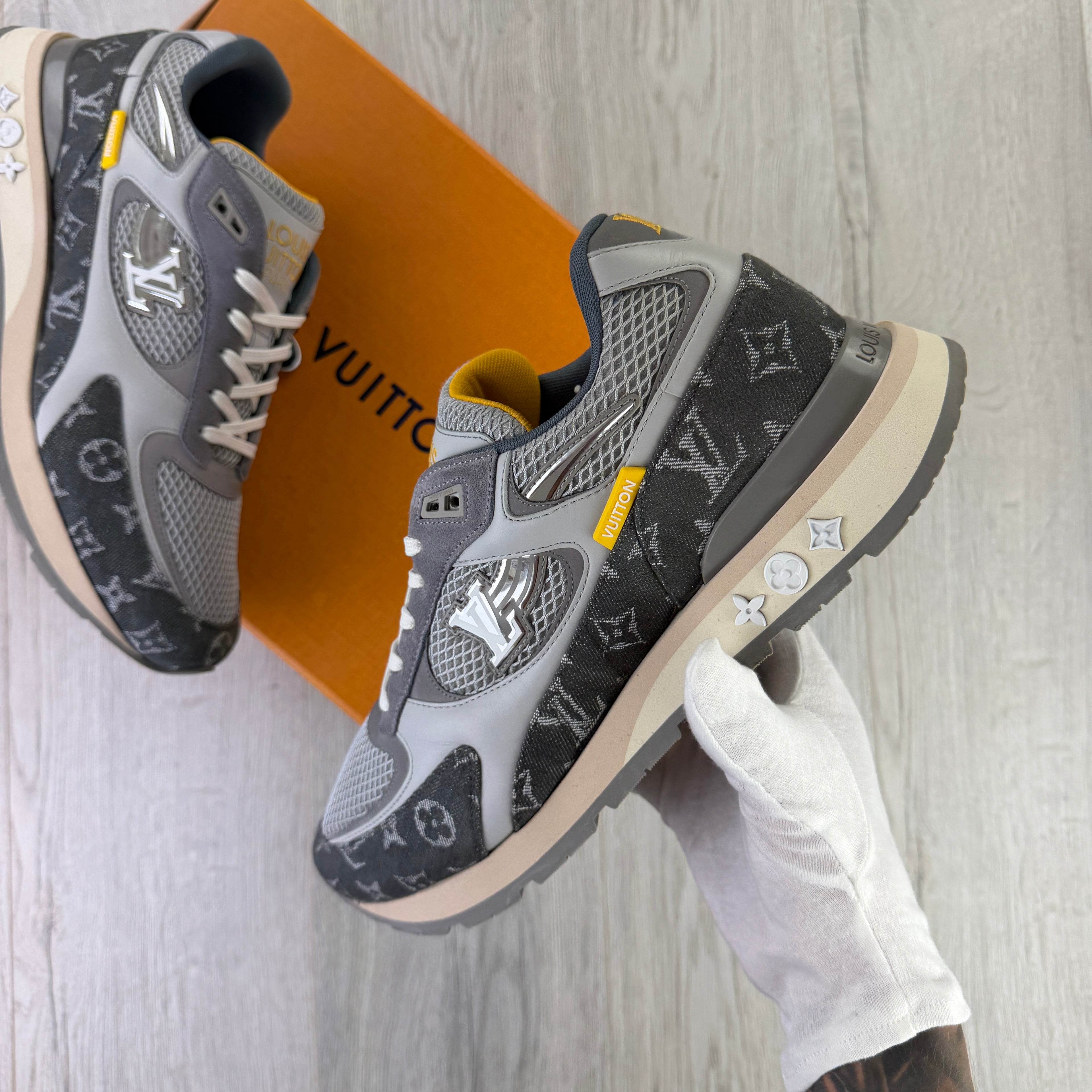 Louis Vuitton Men’s Grey Run Away Trainers - Uk 11