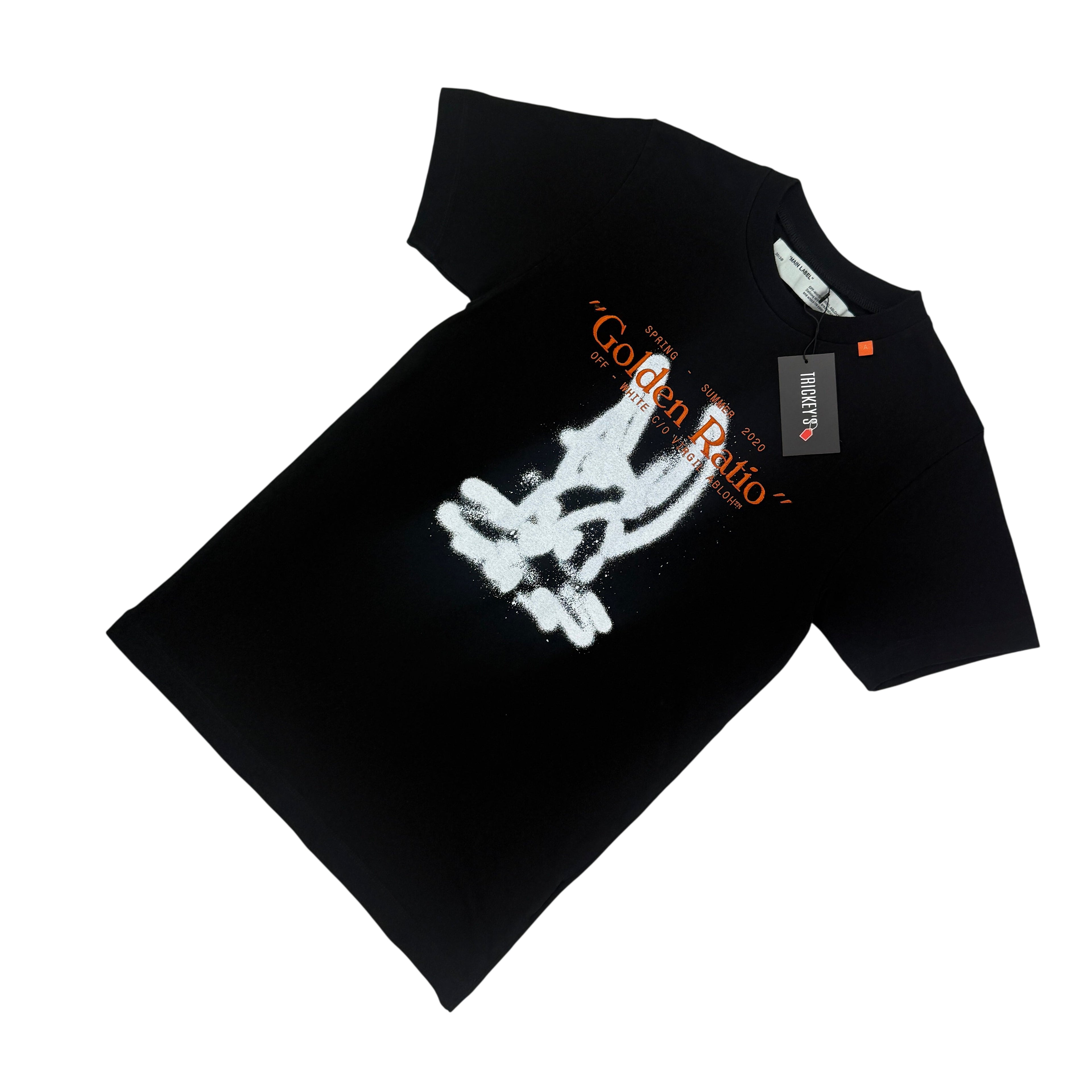 Off White Men’s Black ‘Golden Ratio’ T-shirt - XS