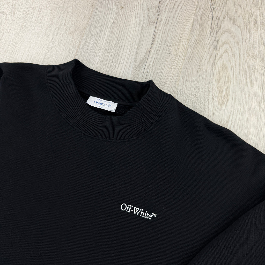 Off White Men’s Black Crewneck Jumper Oversized - Large