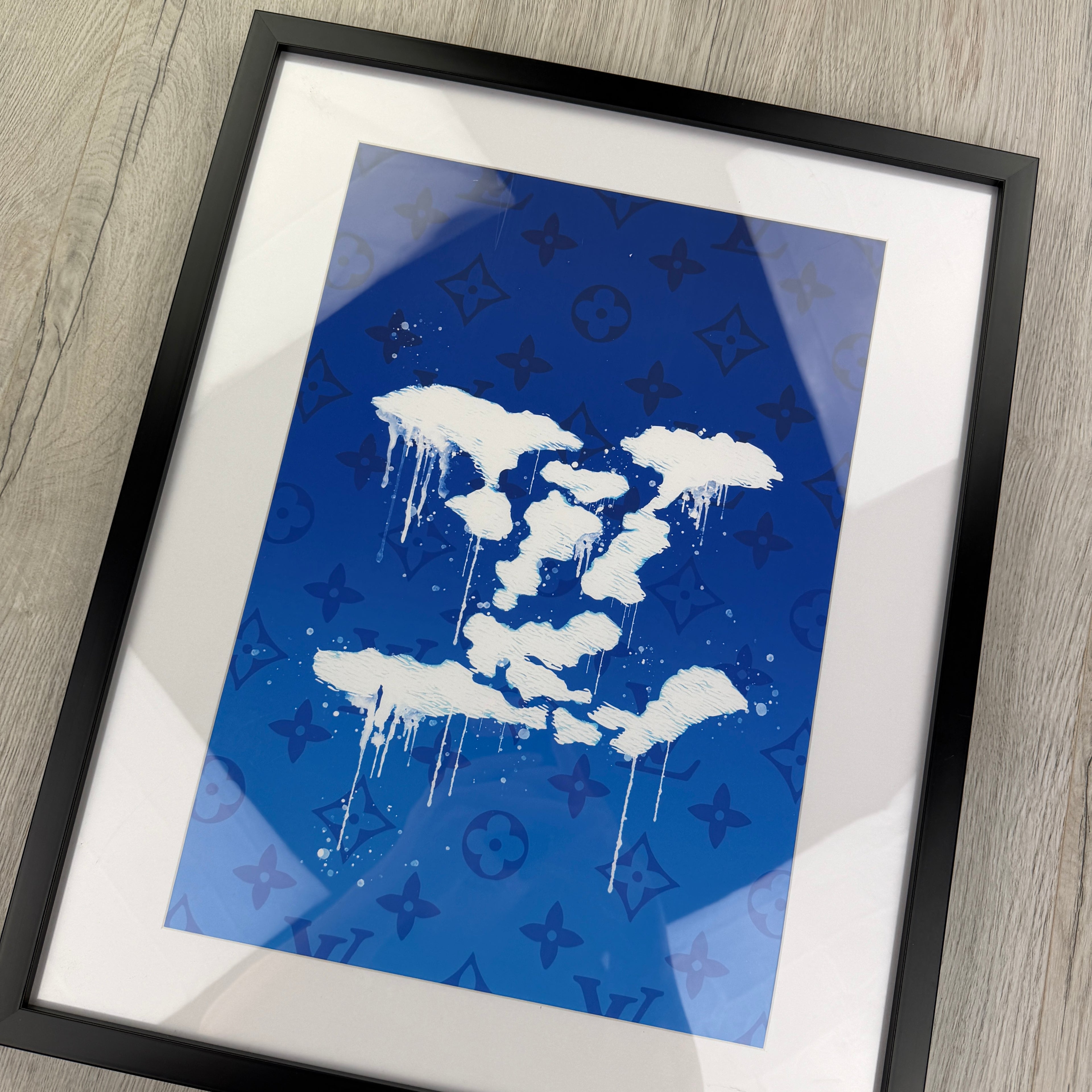 DESIGNER INSPIRED WALL ART - LV DRIPPY CLOUD