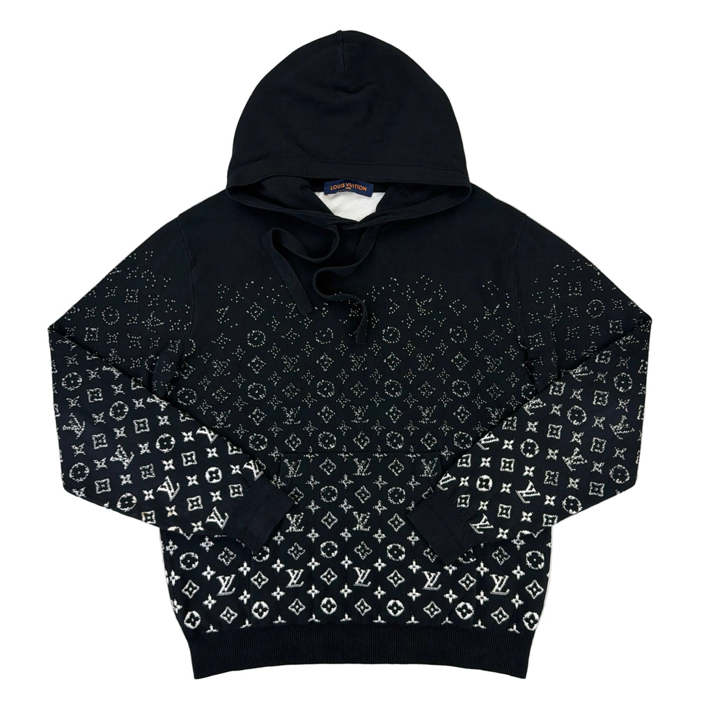 Louis Vuitton Men’s Black Monogram Gradient Pullover Hoodie - Medium