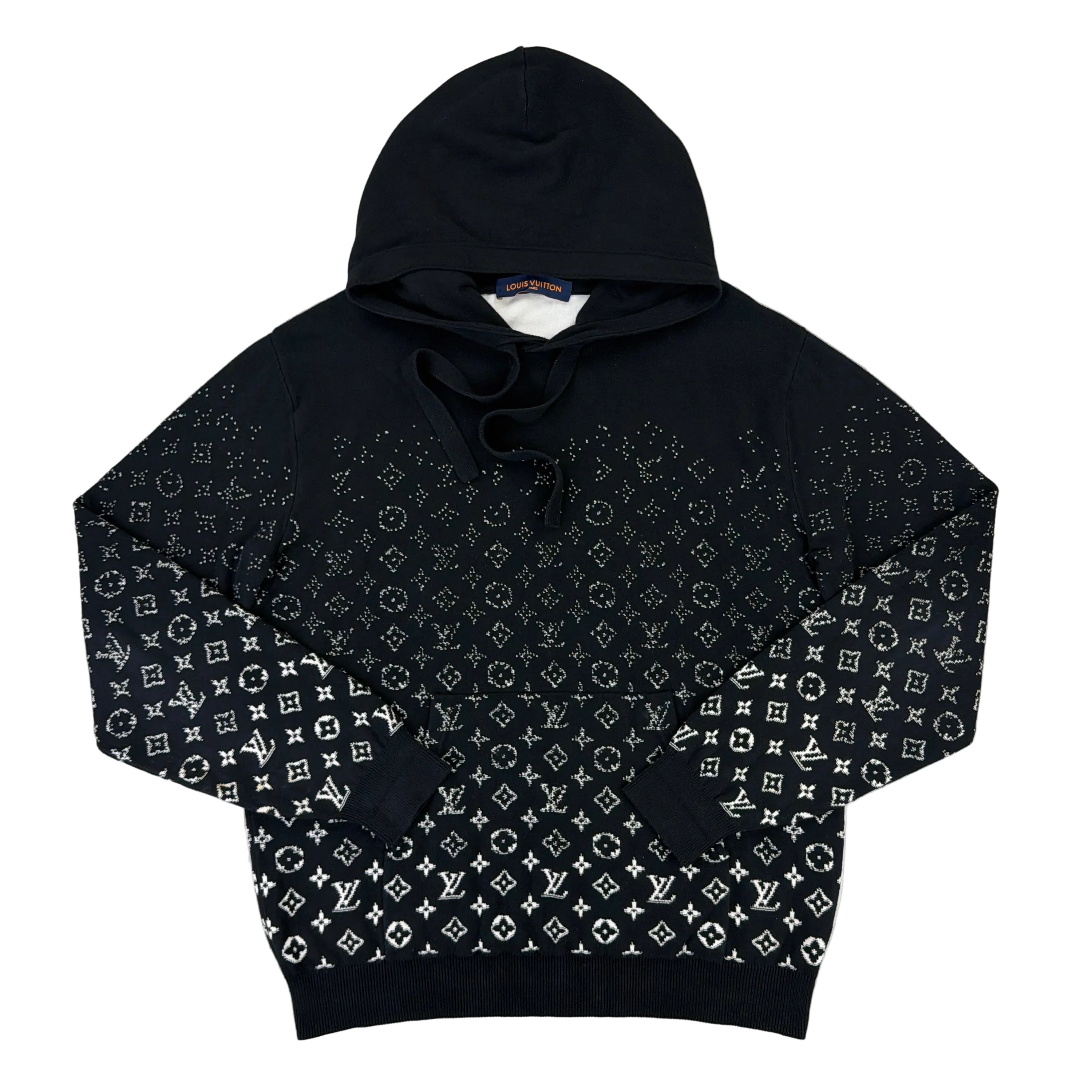 Louis Vuitton Men’s Black Monogram Gradient Pullover Hoodie - Medium