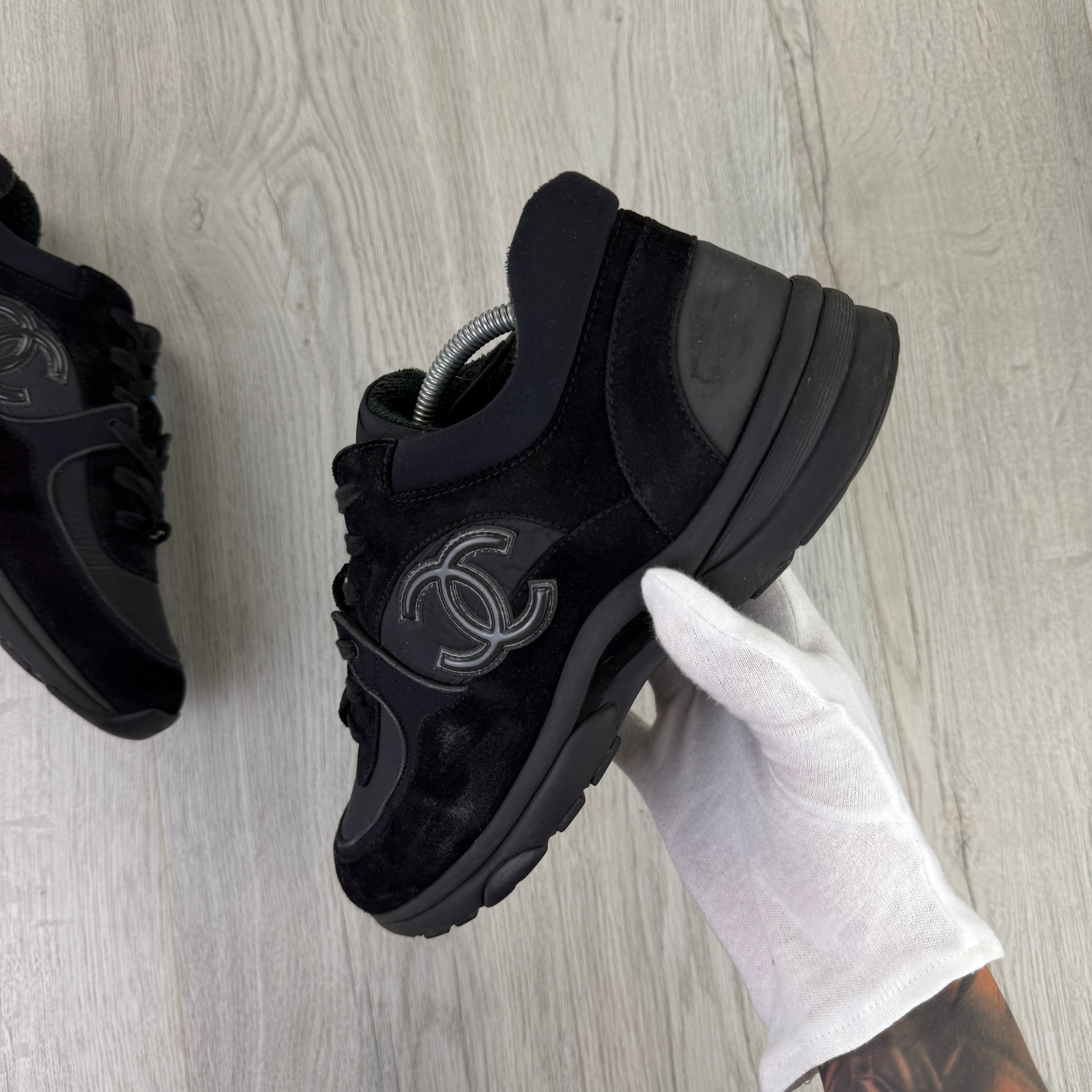 Chanel Men’s Black CC Runners - Uk 11