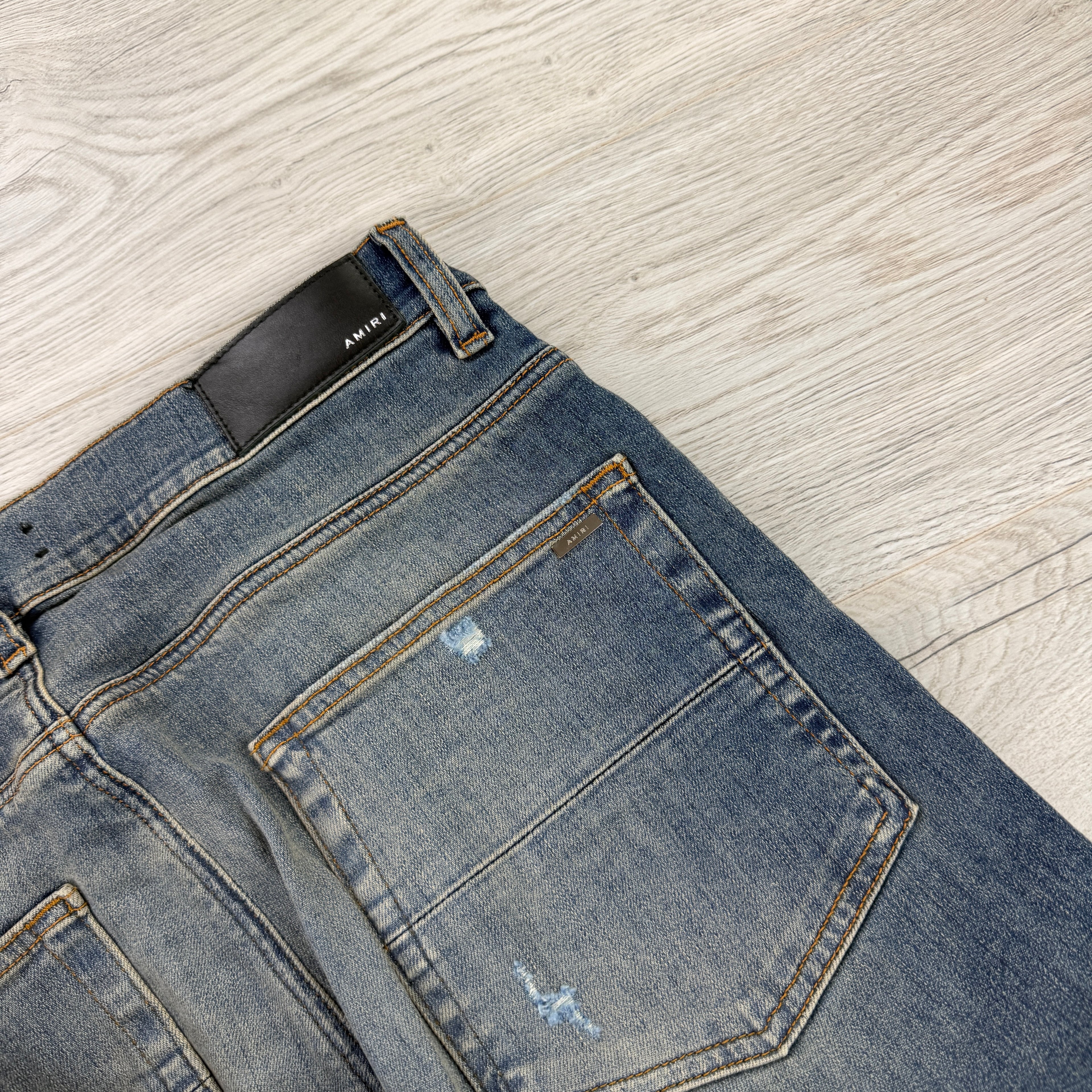 Amiri MX1 Men’s Blue Distressed Jeans