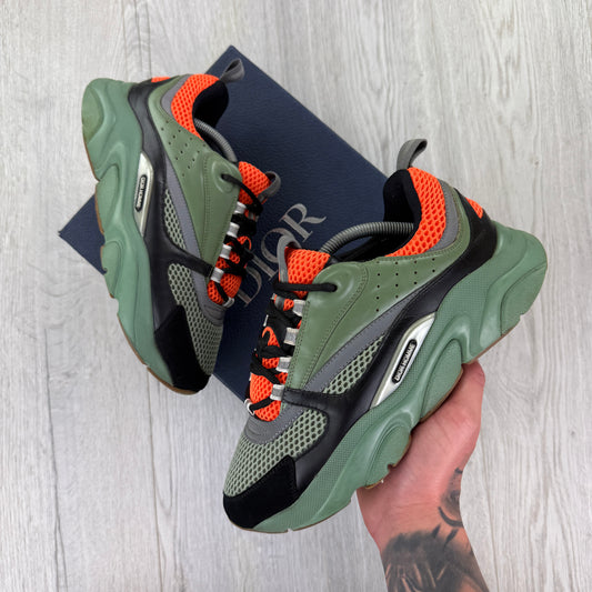 Dior B22 Men’s Khaki & Orange Trainers - 41 (Uk 7)