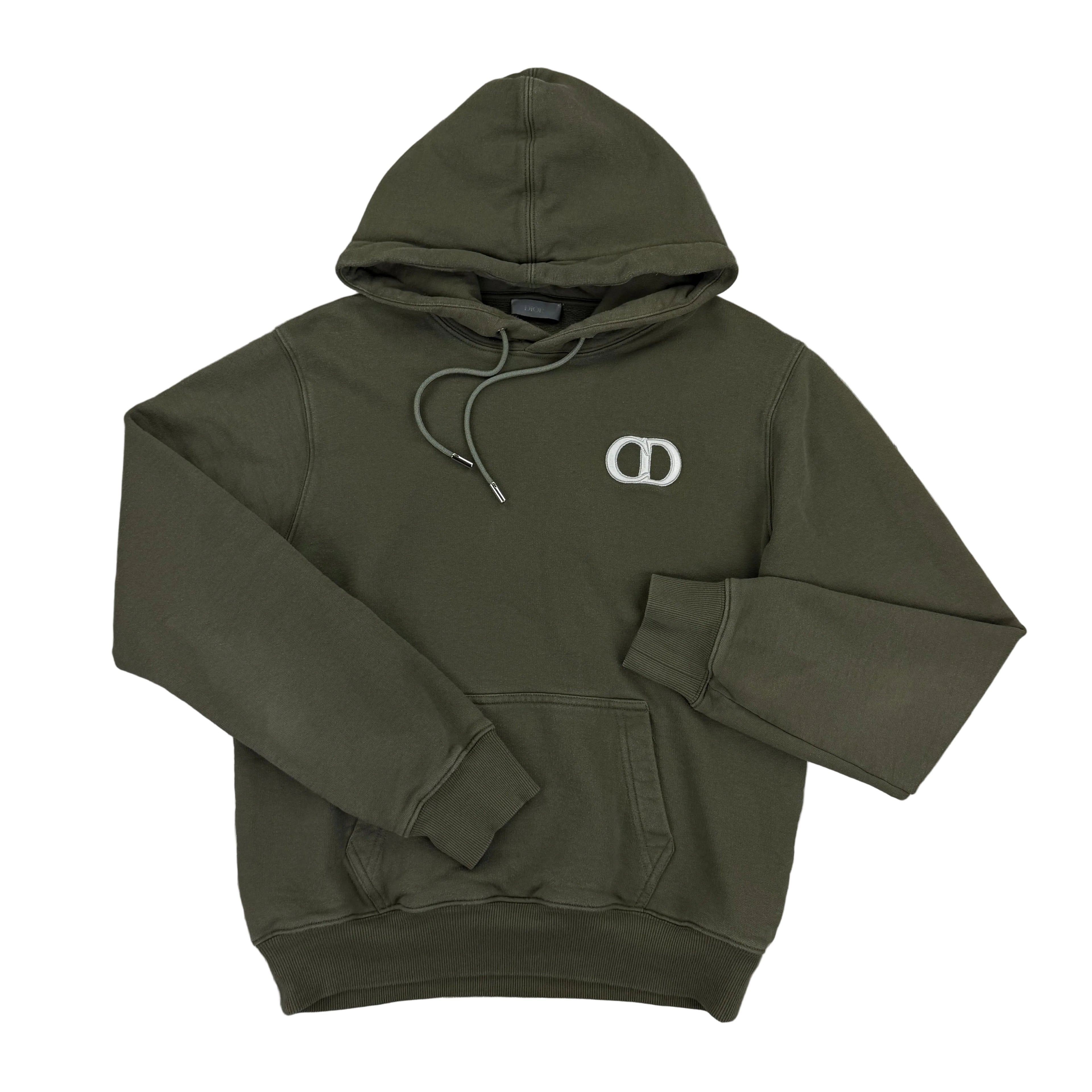 Dior Men’s Khaki Green Pullover Hoodie - Small Slim