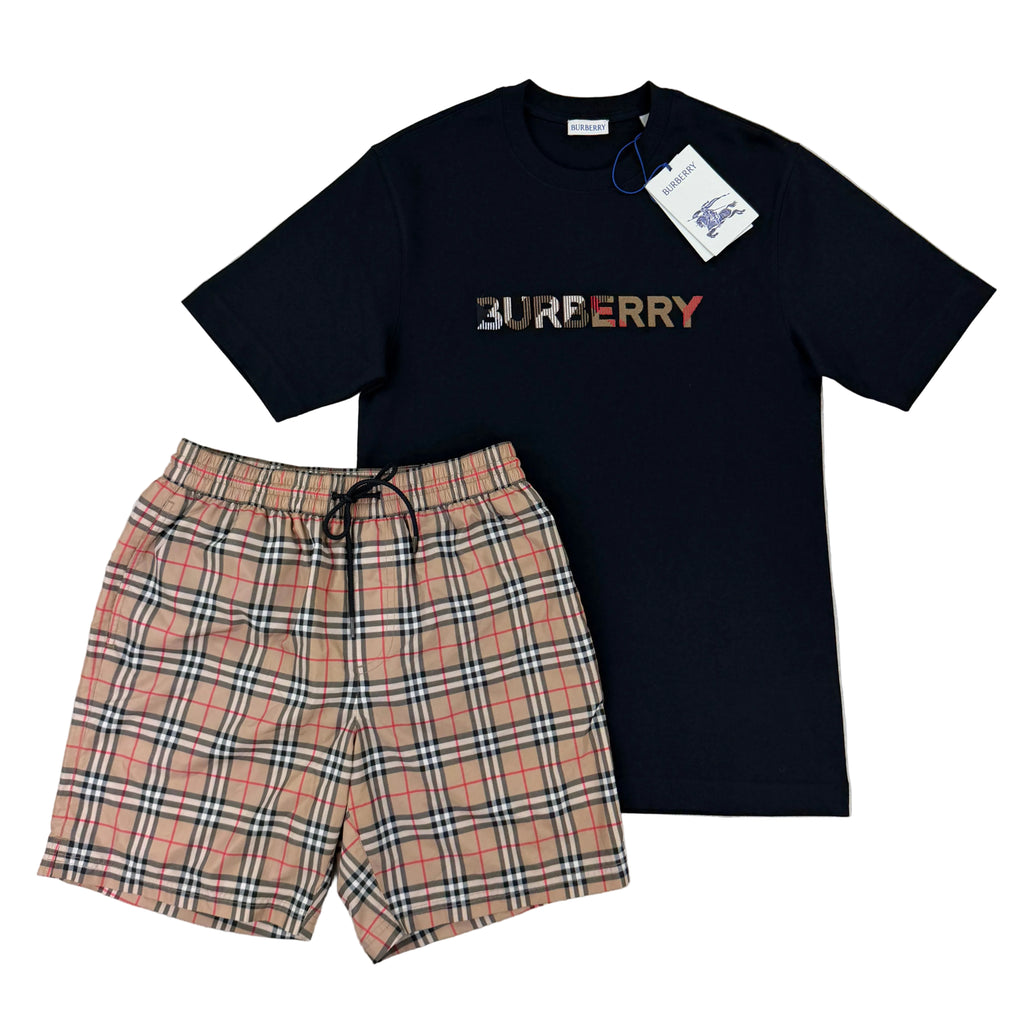 Burberry Men’s Black T-shirt & Shorts Set