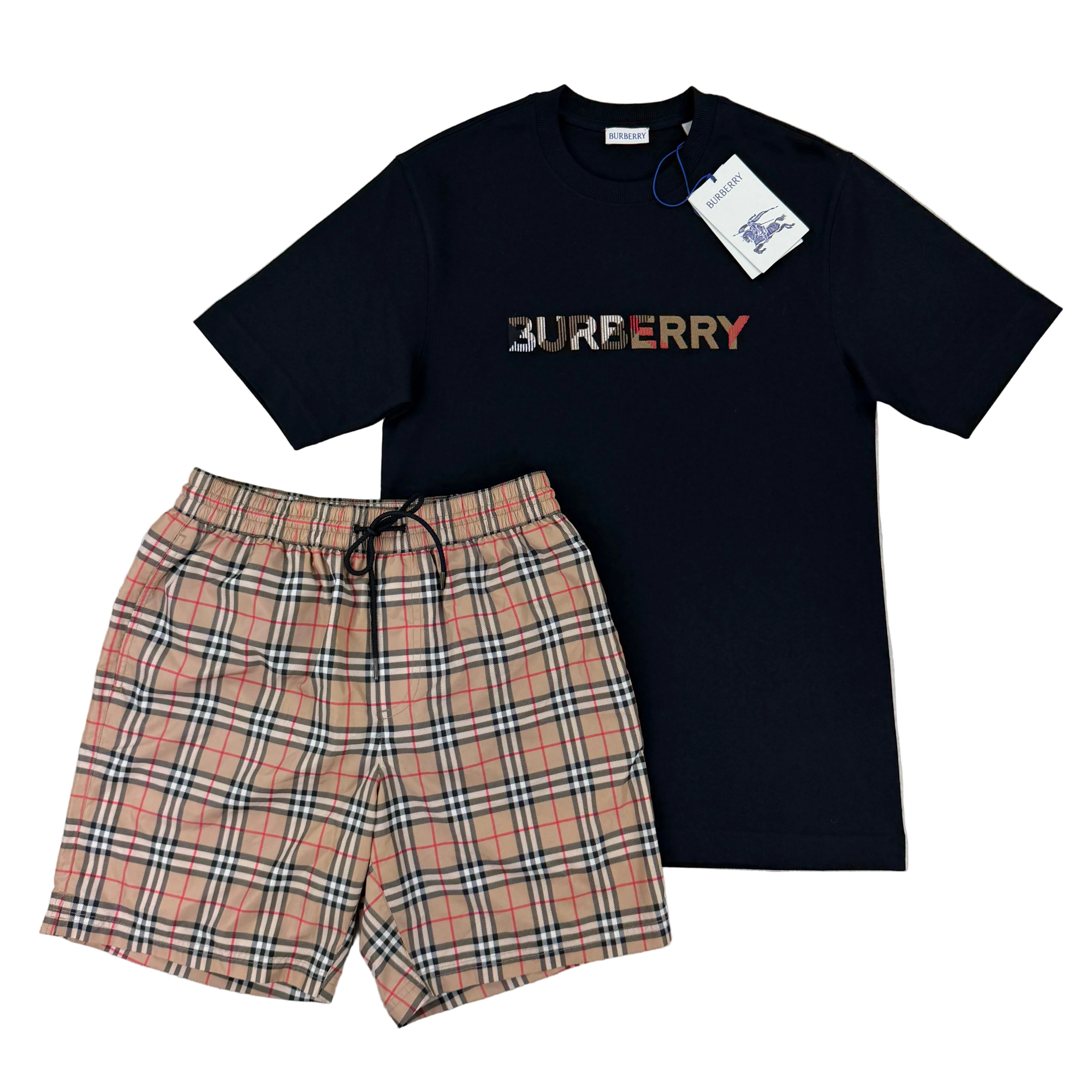 Burberry Men’s Black T-shirt & Shorts Set