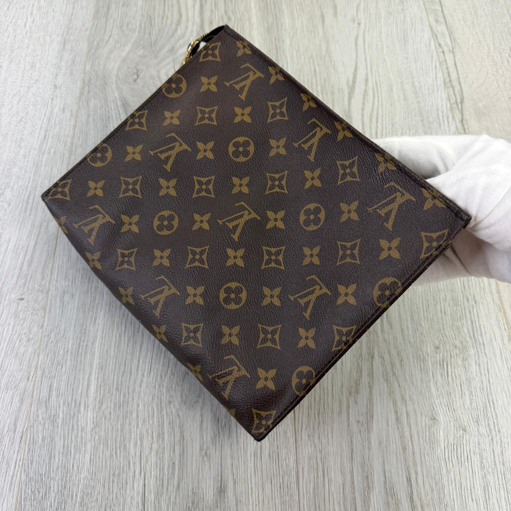 Louis Vuitton Brown Monogram Pochette Clutch Bag