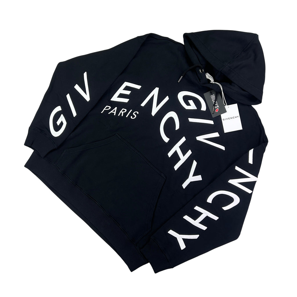 Givenchy Men’s Black Pullover Hoodie Embroidered Logo