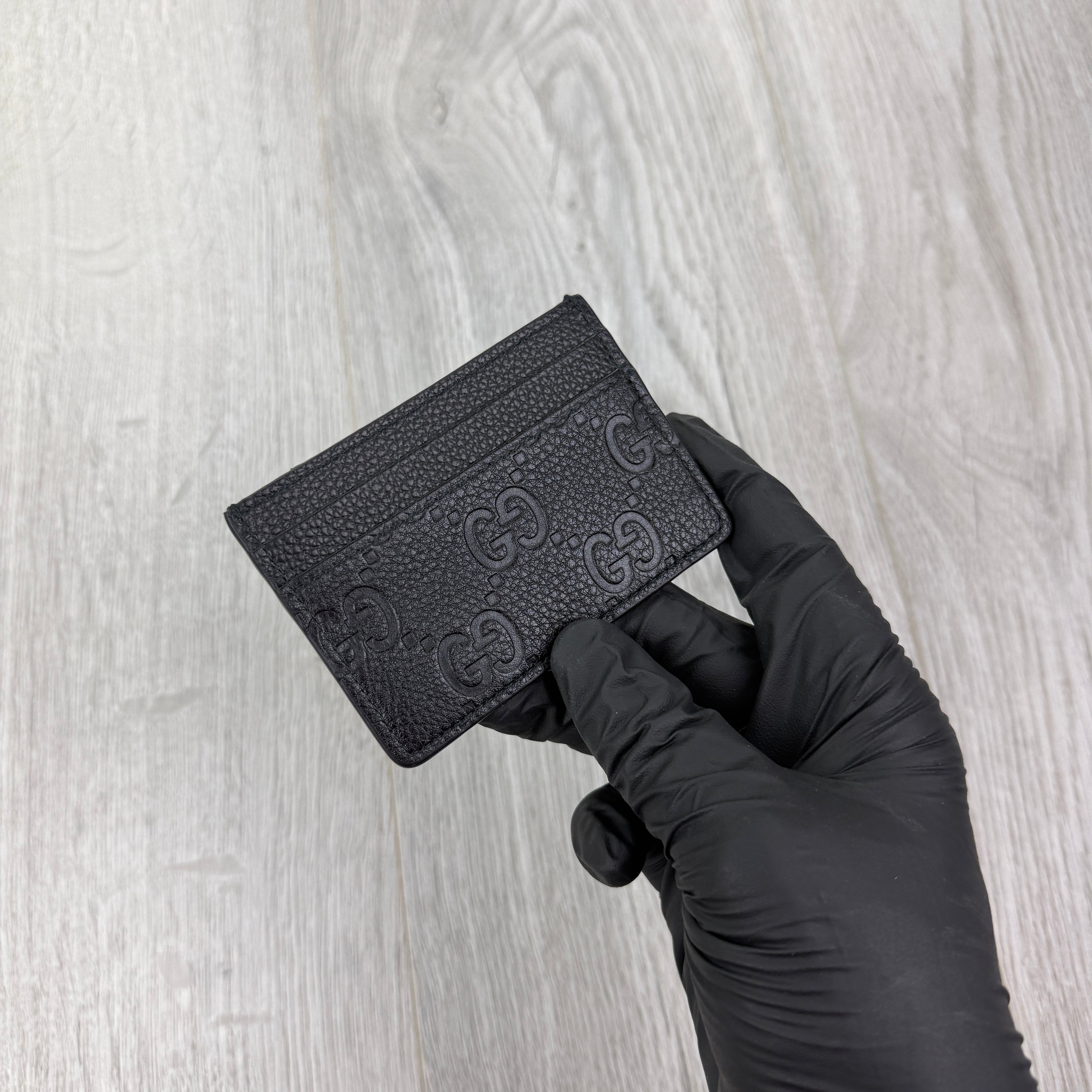 Gucci GG Interlocking Black Canvas Card Holder