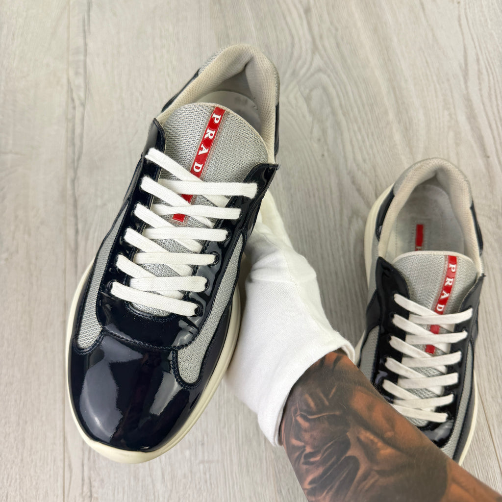 Prada Cups Dark Grey / White Trainers - Uk 11