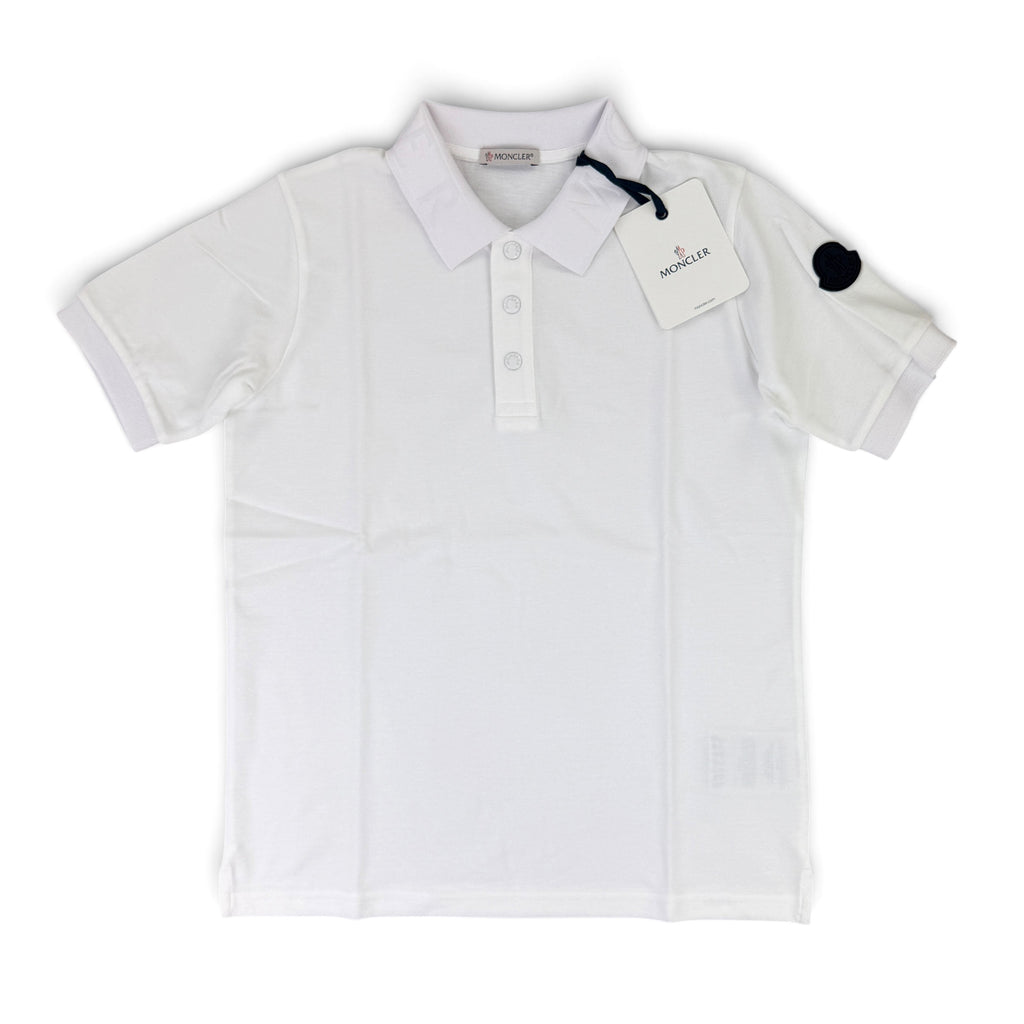 Moncler Boys White Polo Shirt