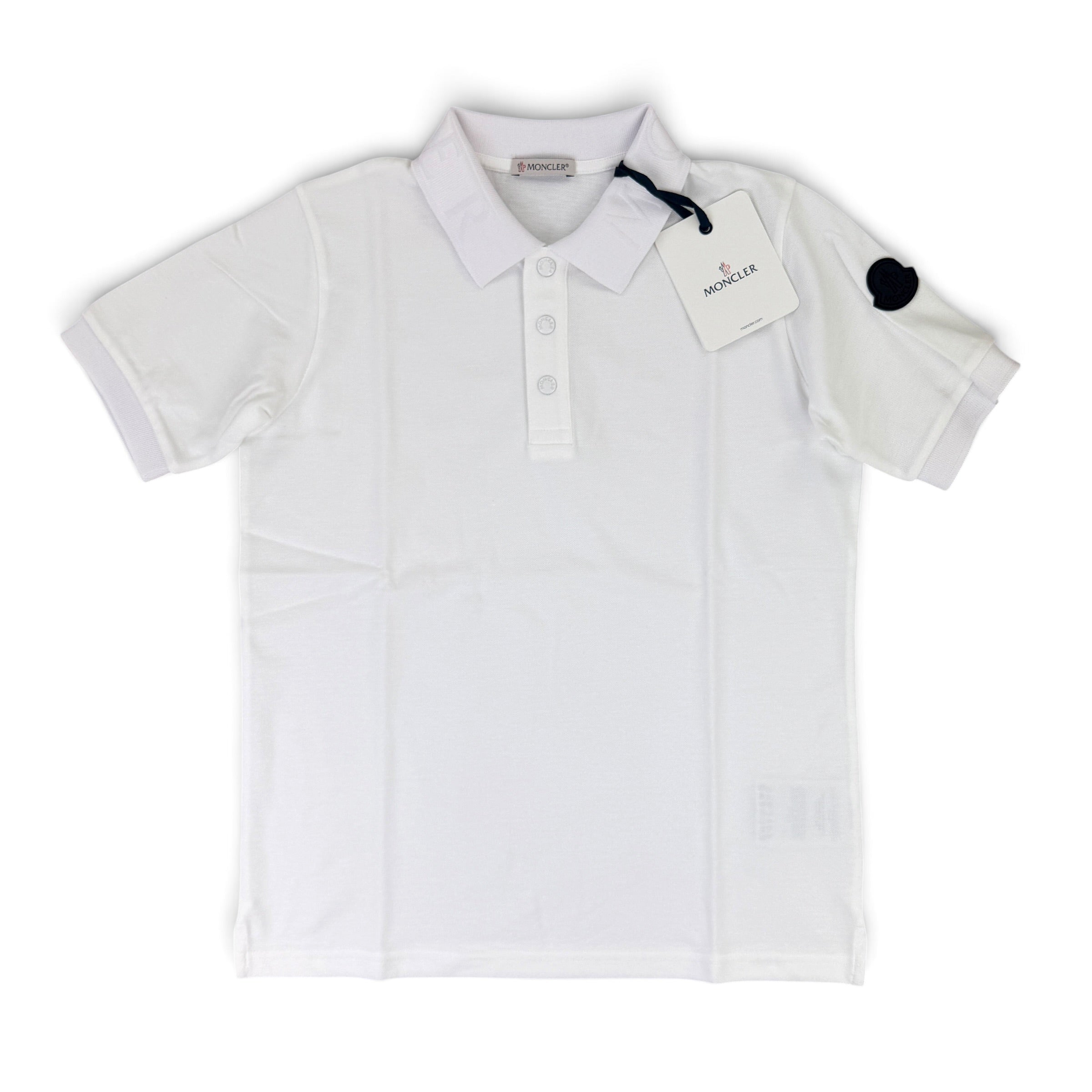 Moncler Boys White Polo Shirt