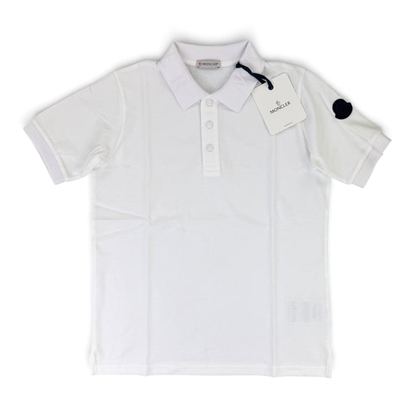 Moncler Boys White Polo Shirt