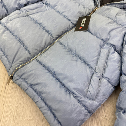 Dior Men’s Baby Blue Zip-up Oblique Down Jacket - 44