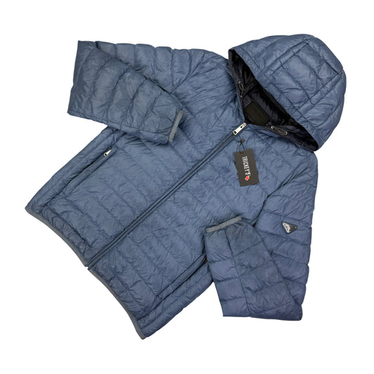 Prada Men’s Blue Zip-up Puffer Jacket - 48
