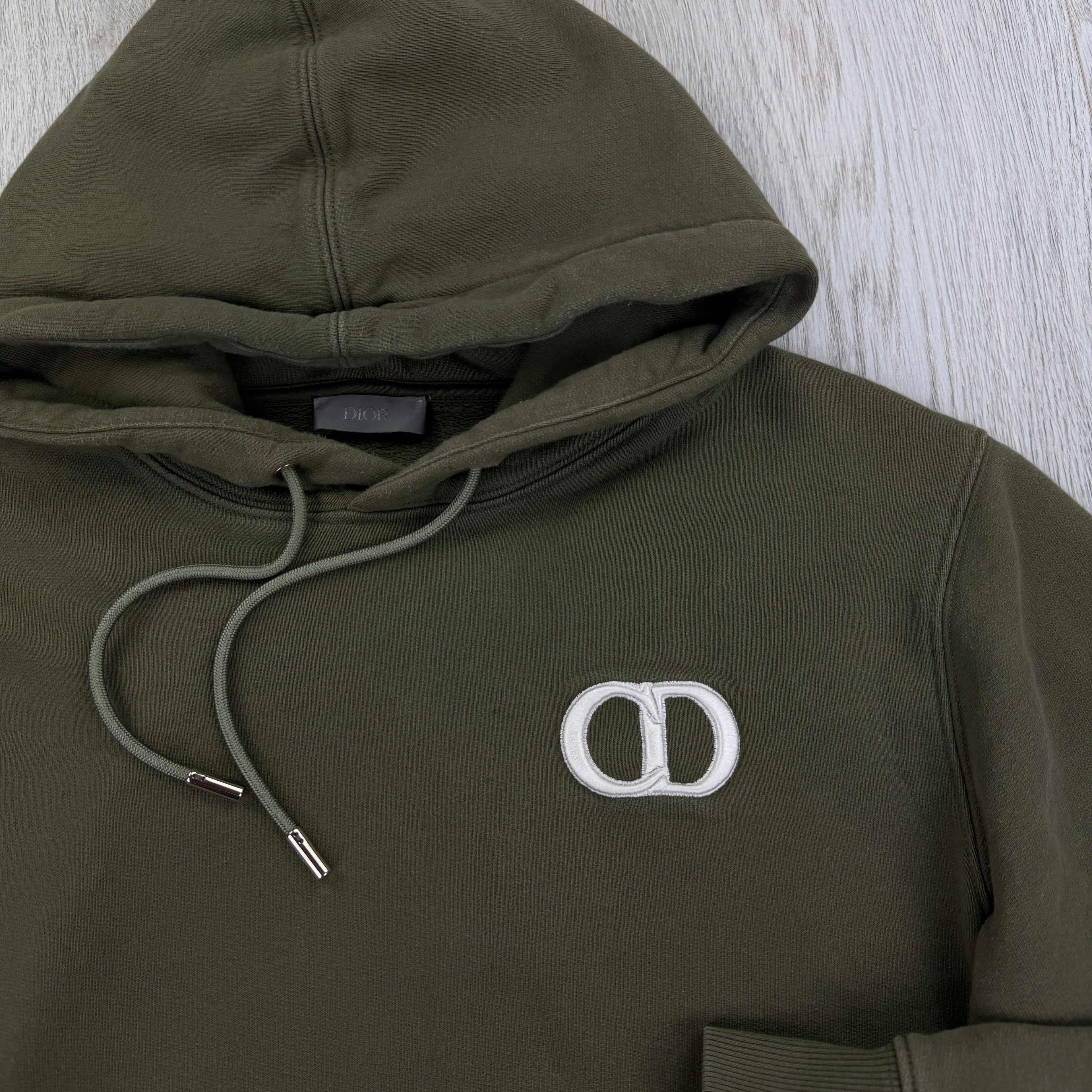 Dior Men’s Khaki Green Pullover Hoodie - Small Slim
