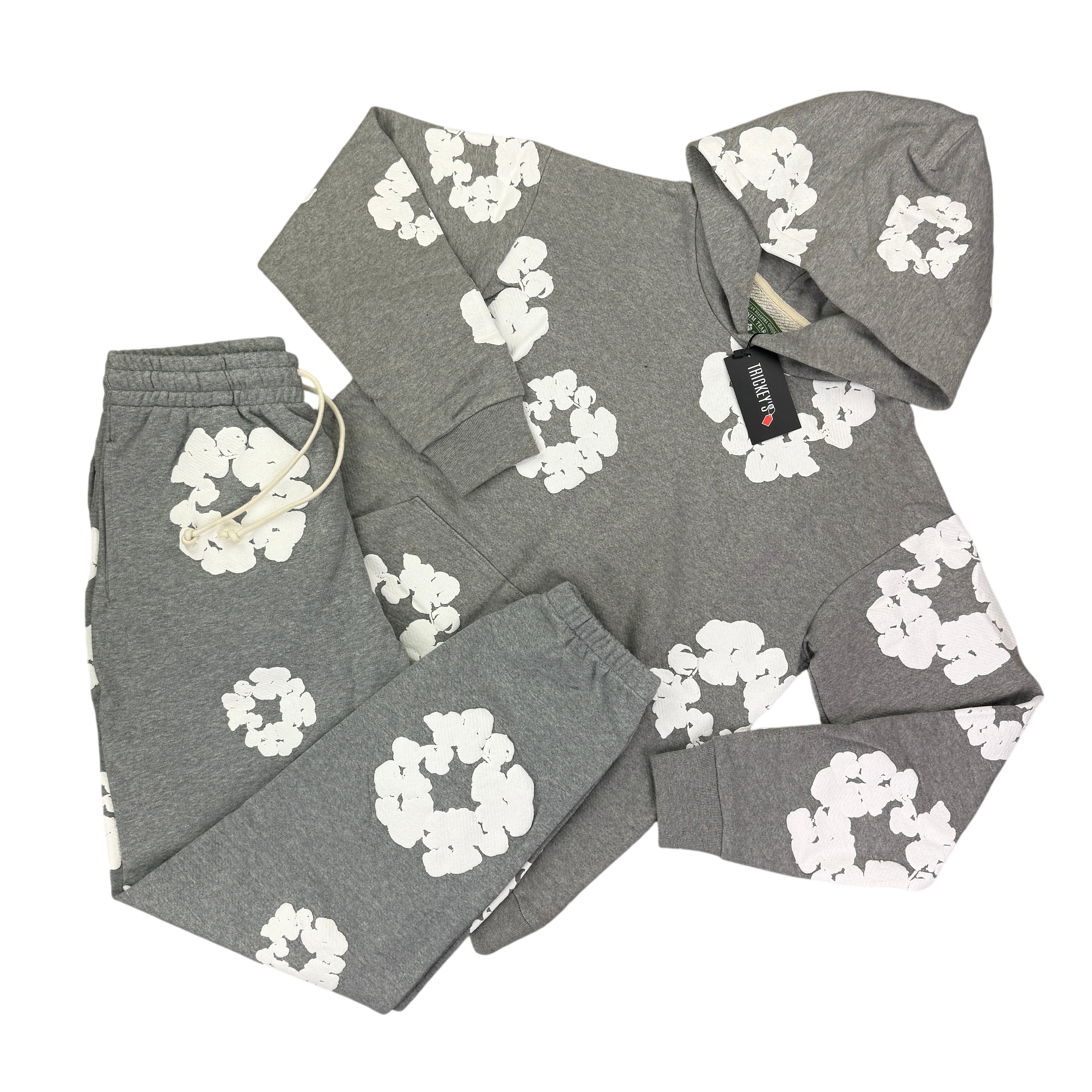 Denim Tears Men’s Grey Cotton Wreath Full Tracksuit