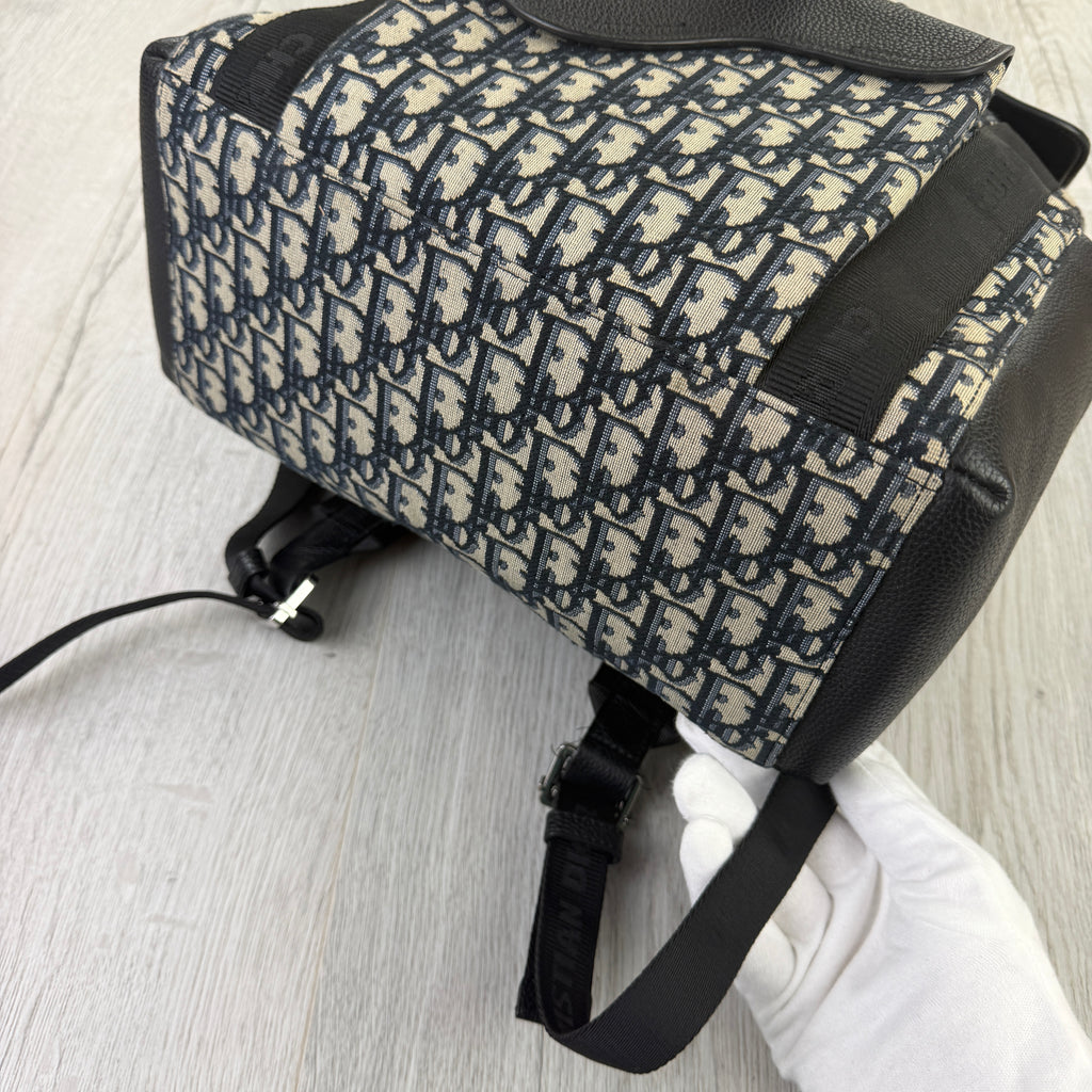 Dior Men’s Oblique Jacquard Saddle Backpack With Flap