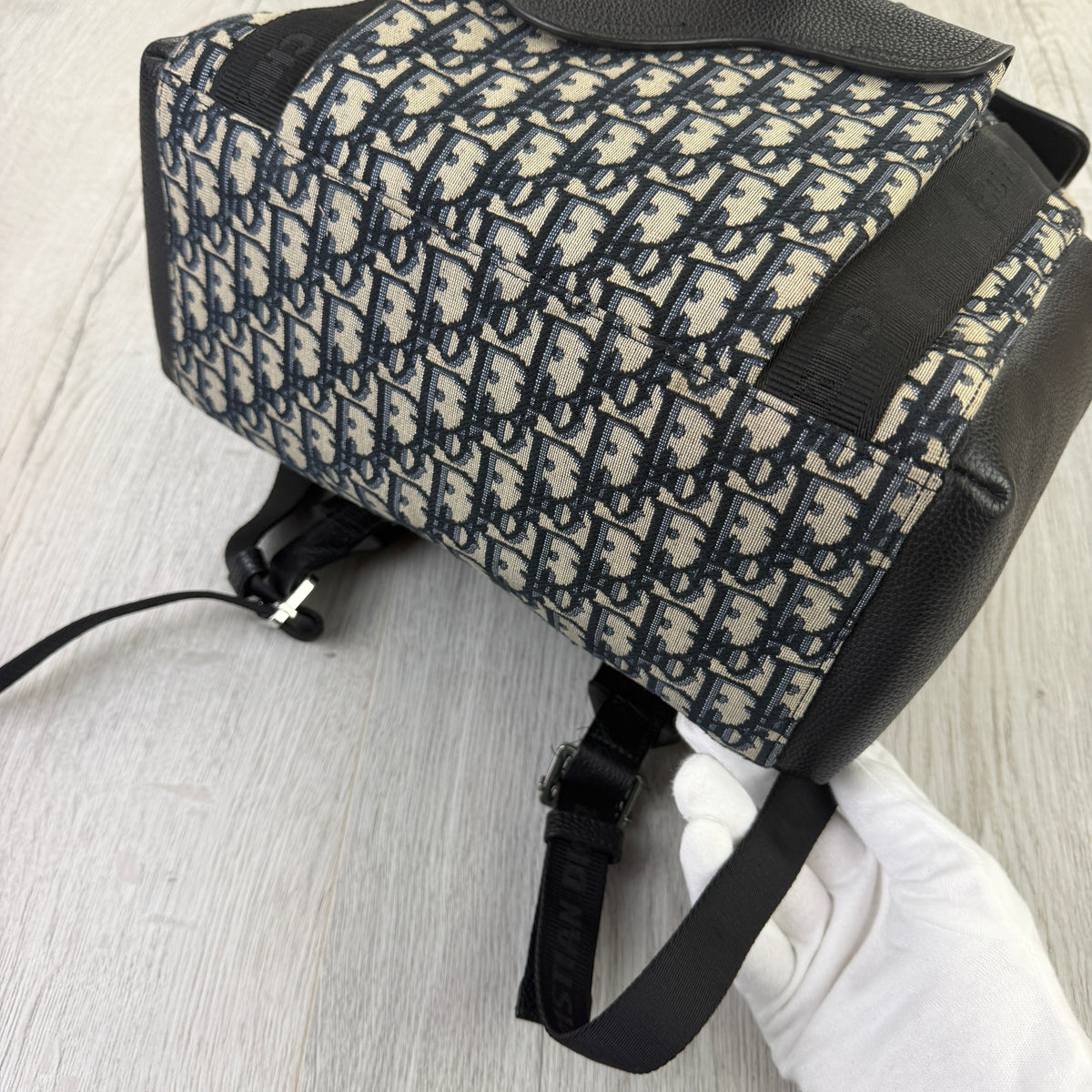 Dior Men’s Oblique Jacquard Saddle Backpack With Flap