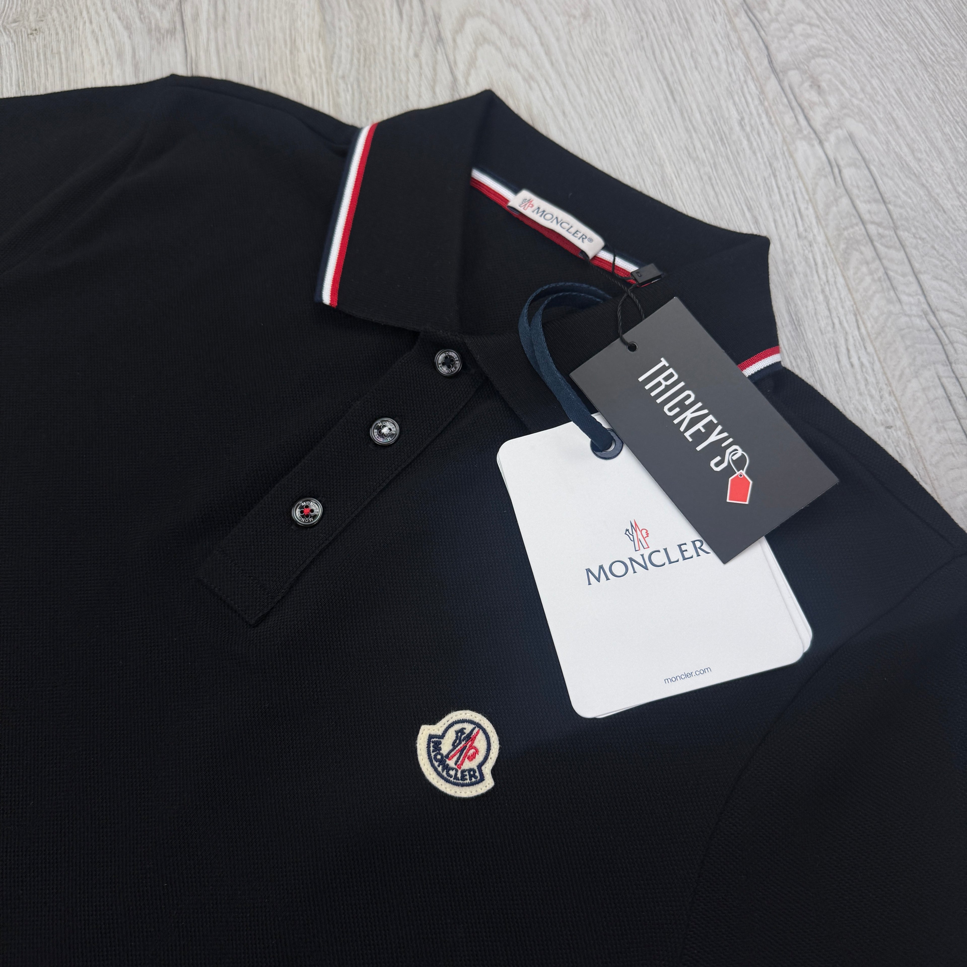 Moncler Men’s Black Slim Polo Shirt