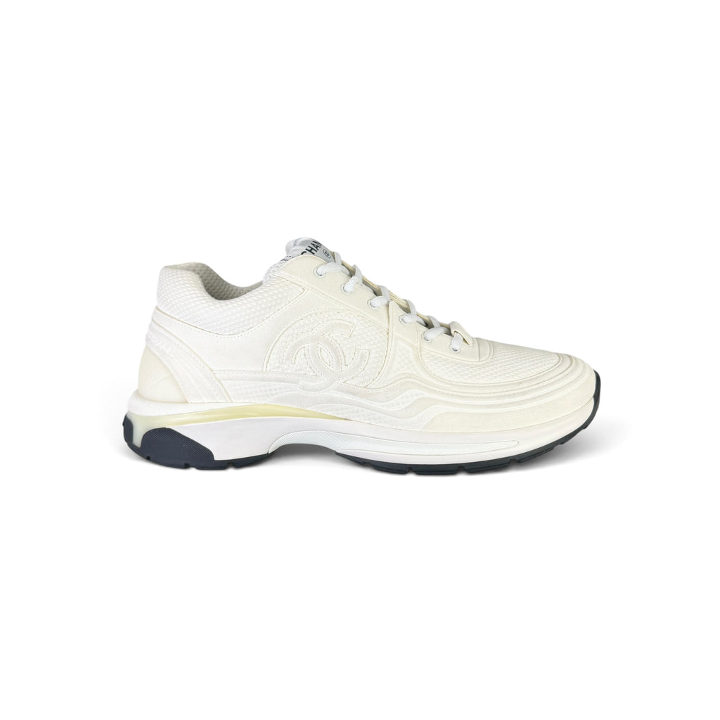 Chanel Men’s White CC Runners - Uk 11