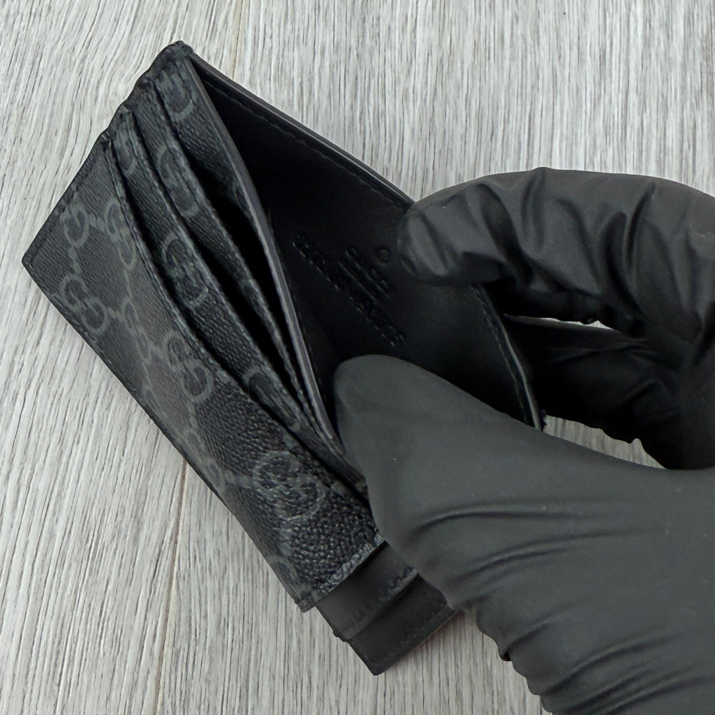 Gucci GG Interlocking Black Canvas Card Holder