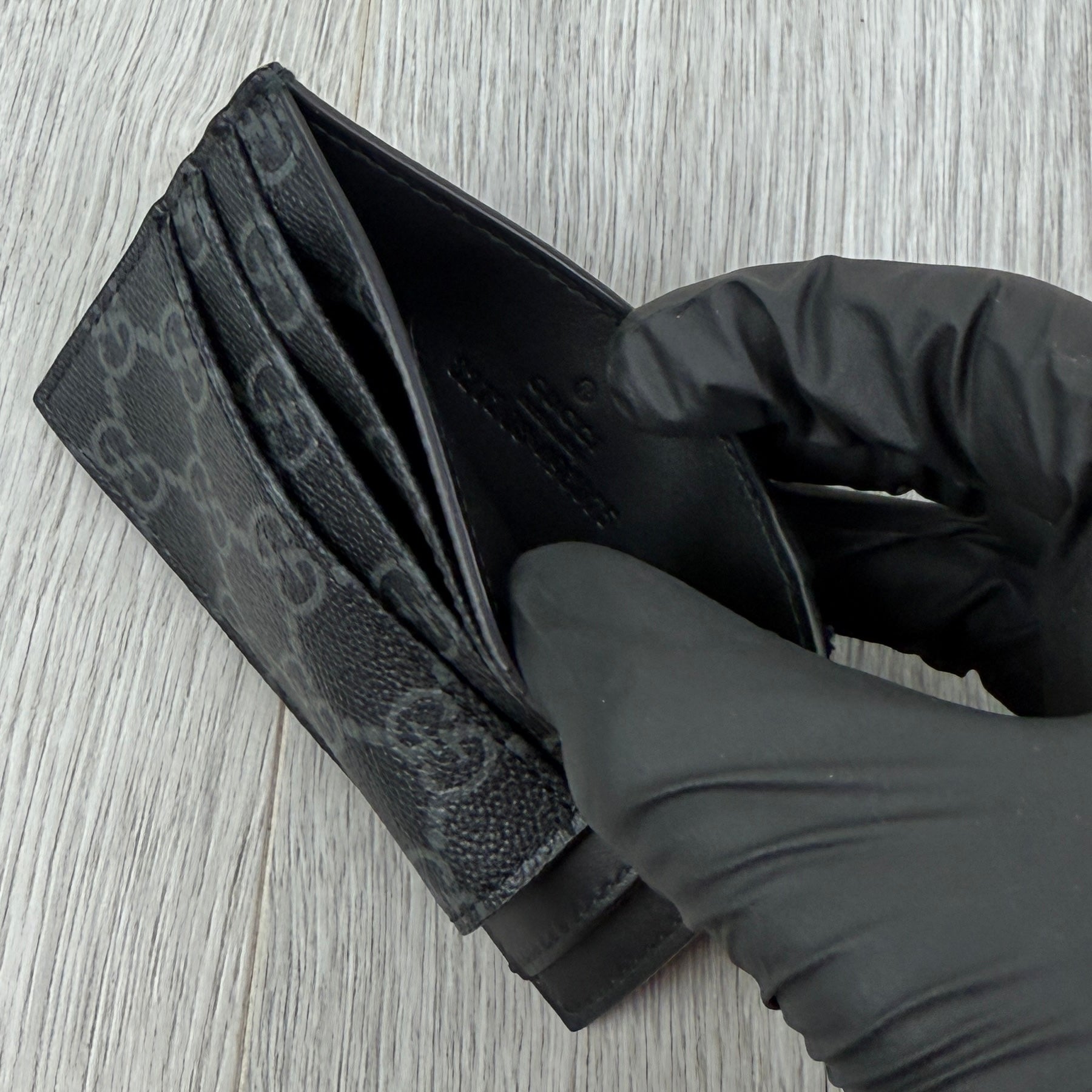 Gucci GG Interlocking Black Canvas Card Holder