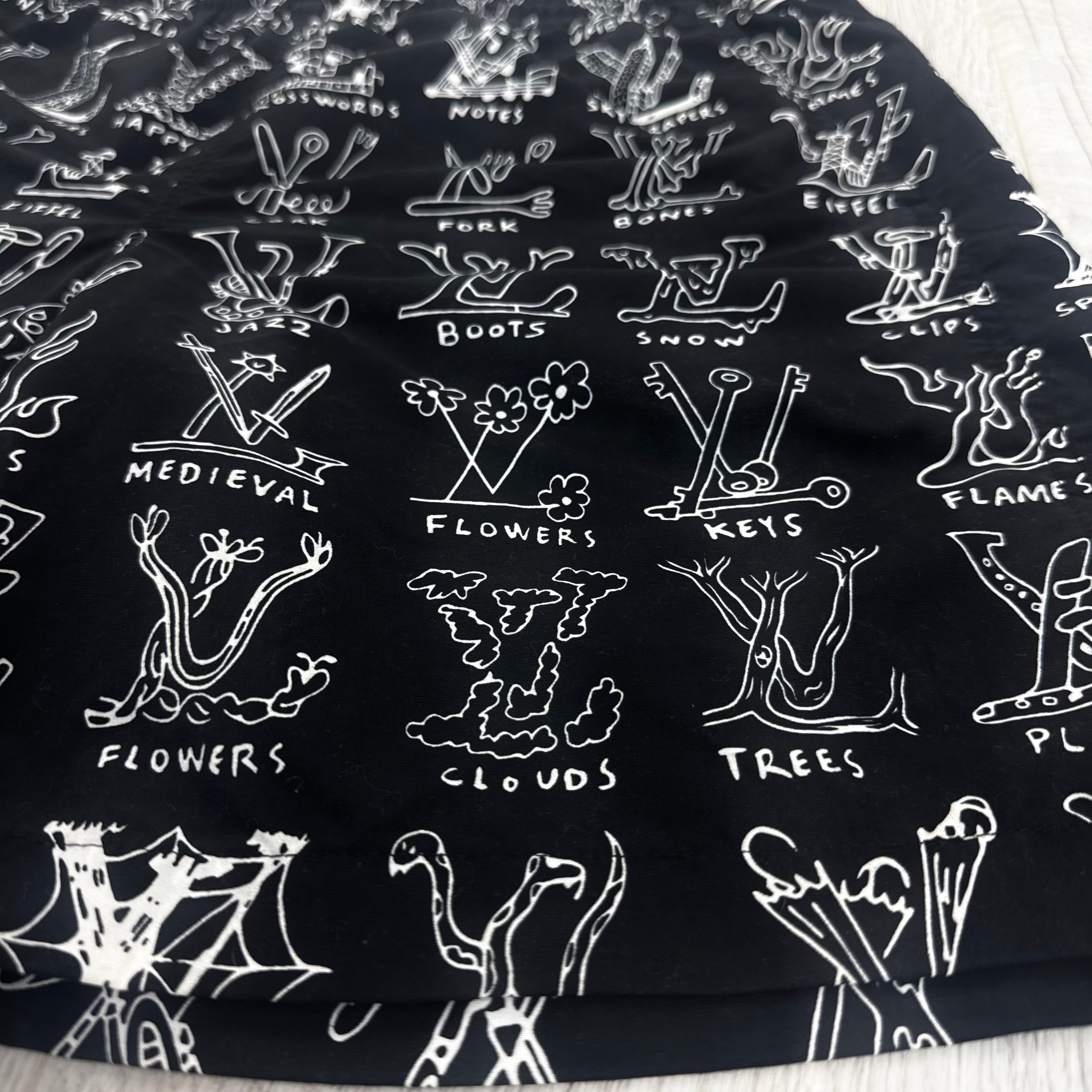 Louis Vuitton Black Cartoon Swim Shorts - Small
