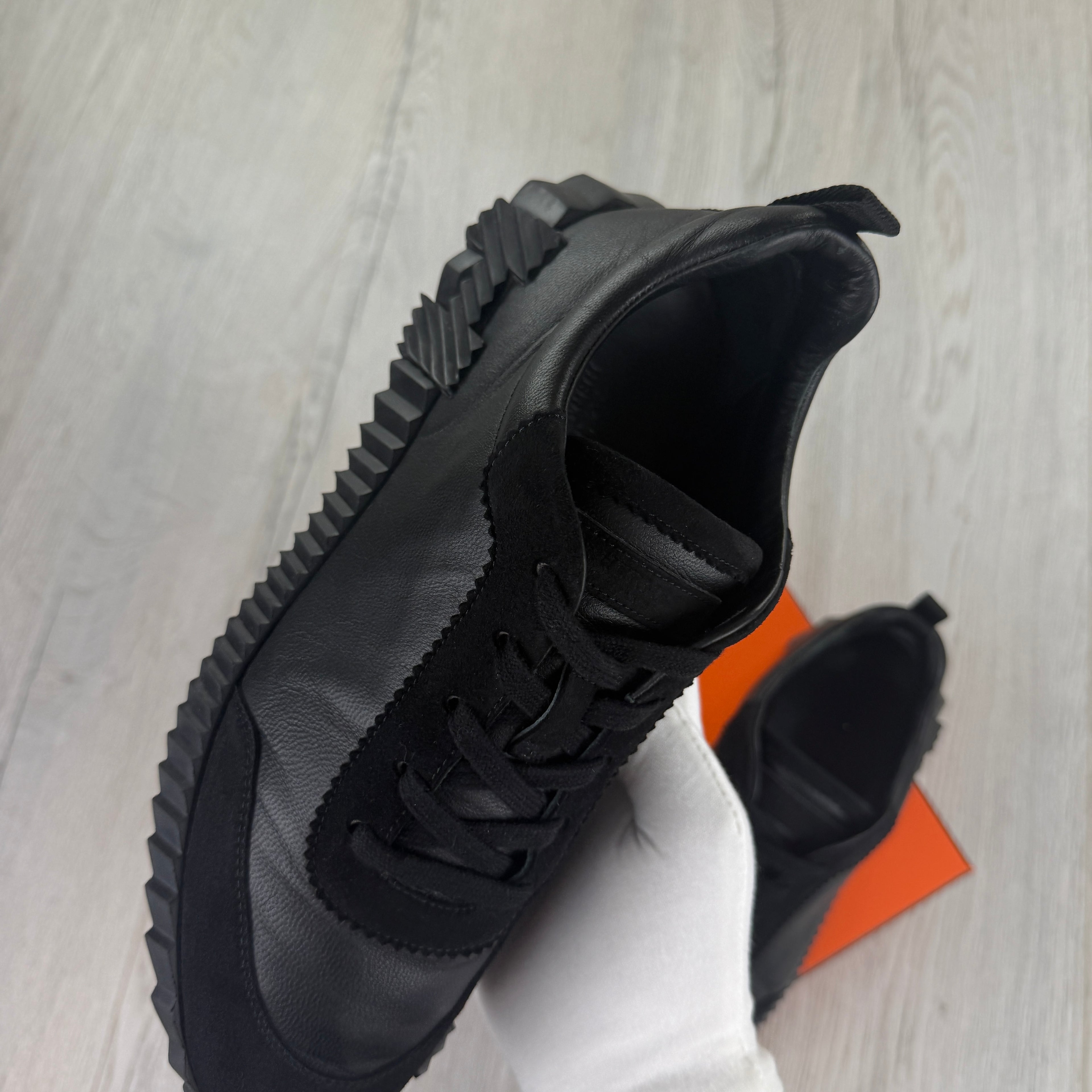 Hermes Men’s All Black Suede Bouncing Sneakers - 42.5 Fit (Uk 8.5)
