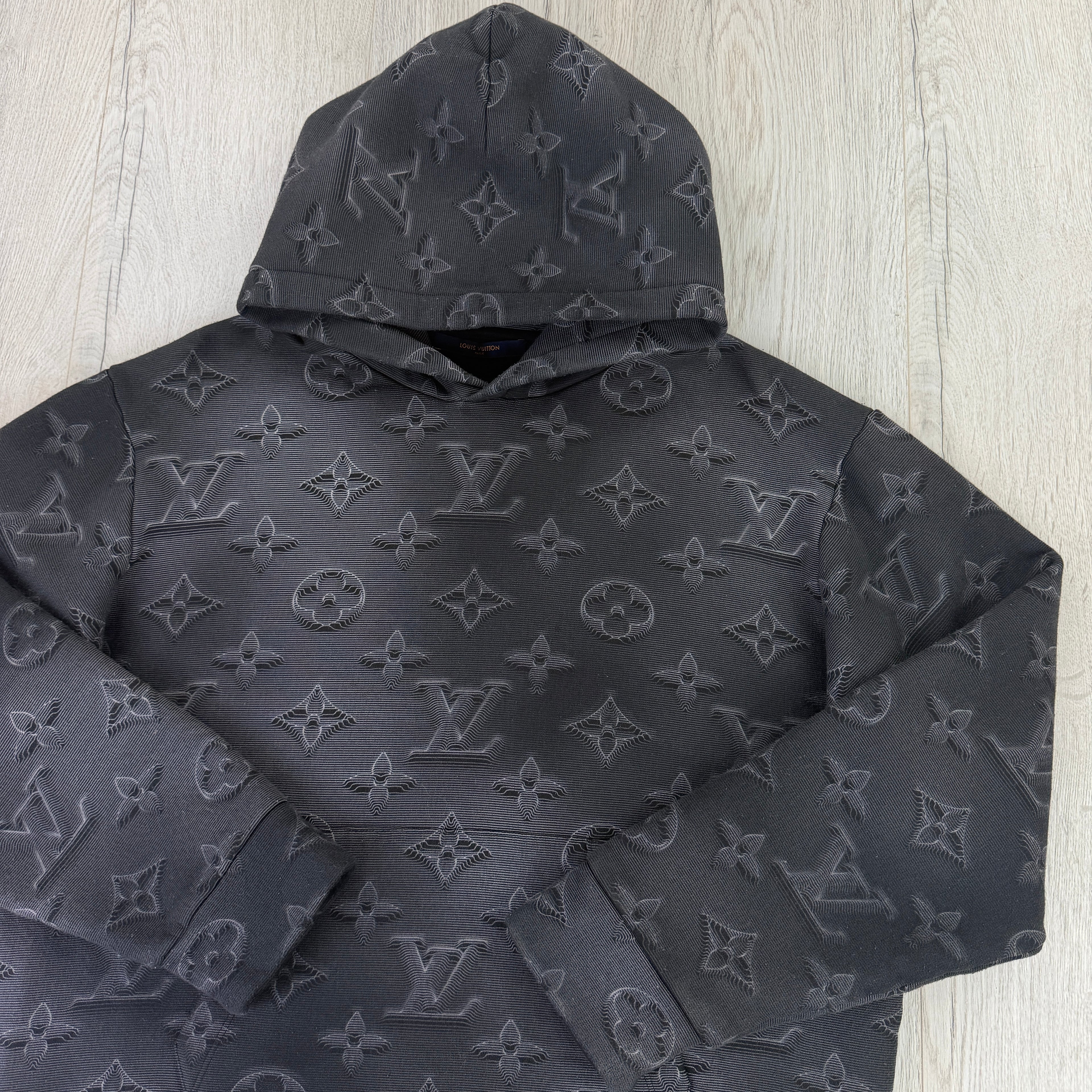 Louis Vuitton Men’s Black 3D Illusion 2054 Pullover Hoodie - Medium Slim (Fit XS/S)