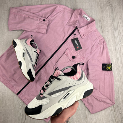 Stone Island Men’s Pink Zip-up Overshirt - Medium