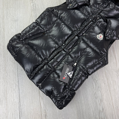 Moncler Women’s Galene Black Hooded Gilet - Size 3