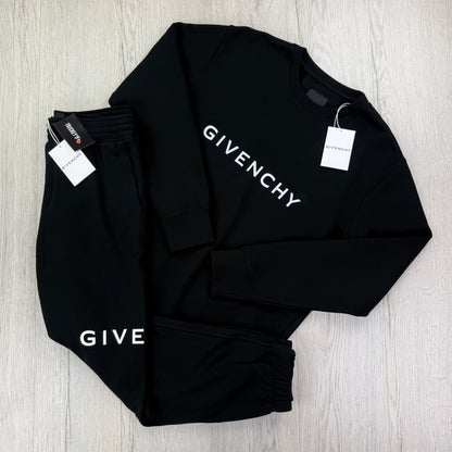 Givenchy Men’s Black Cotton Full Tracksuit - Large