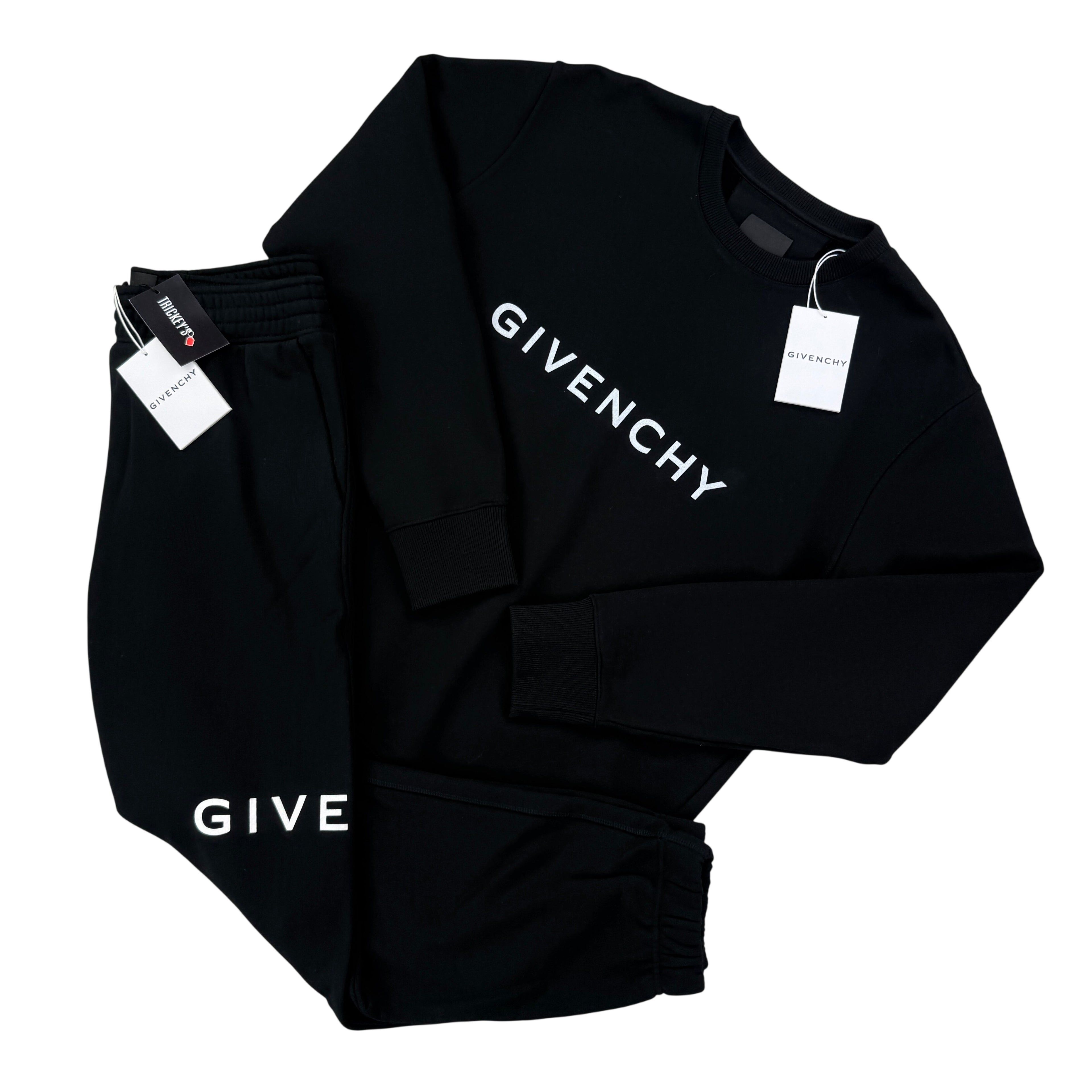 Givenchy Men’s Black Cotton Full Tracksuit - Large