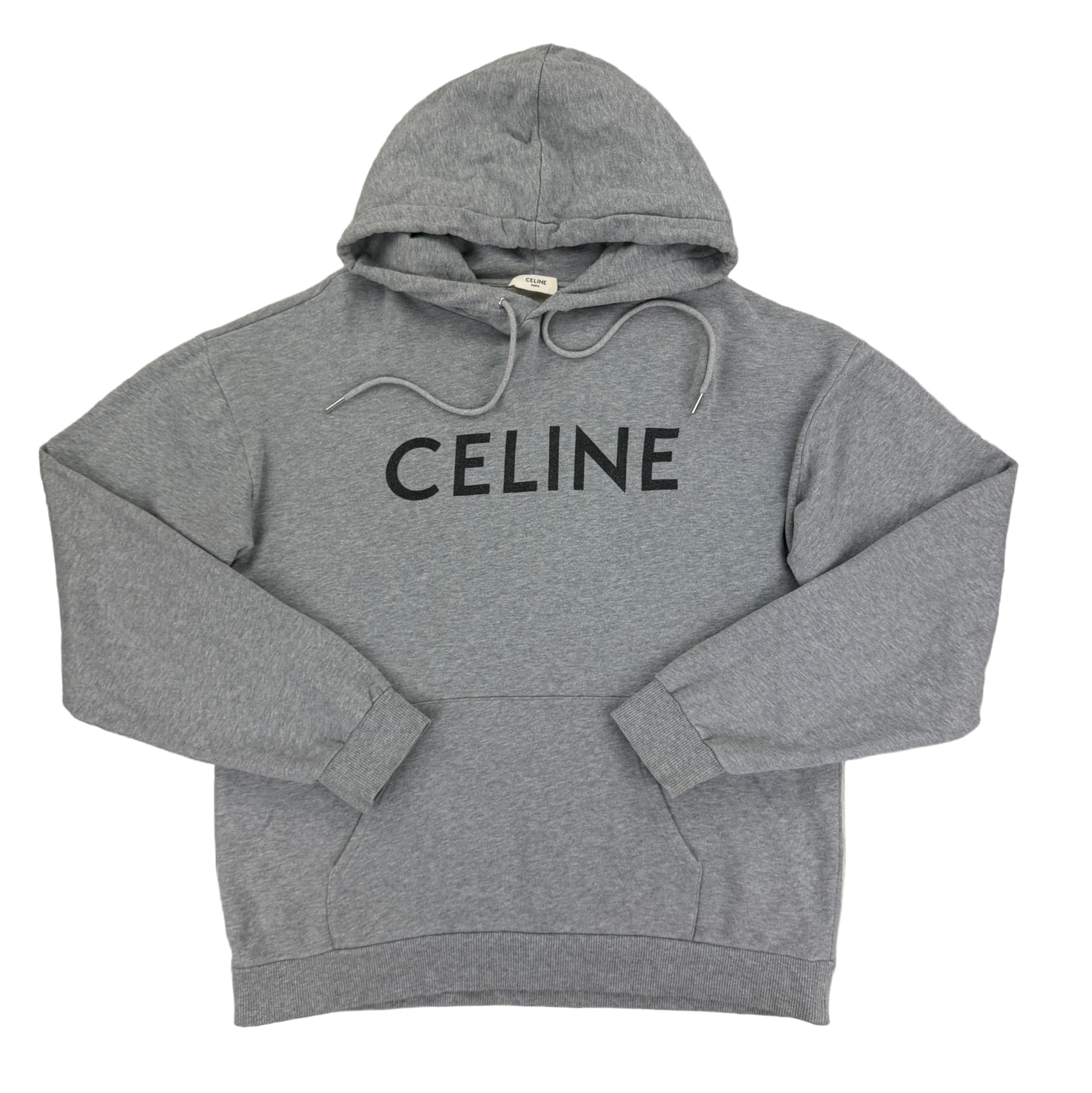 Celine Men’s Grey Loose Pullover Hoodie - XL