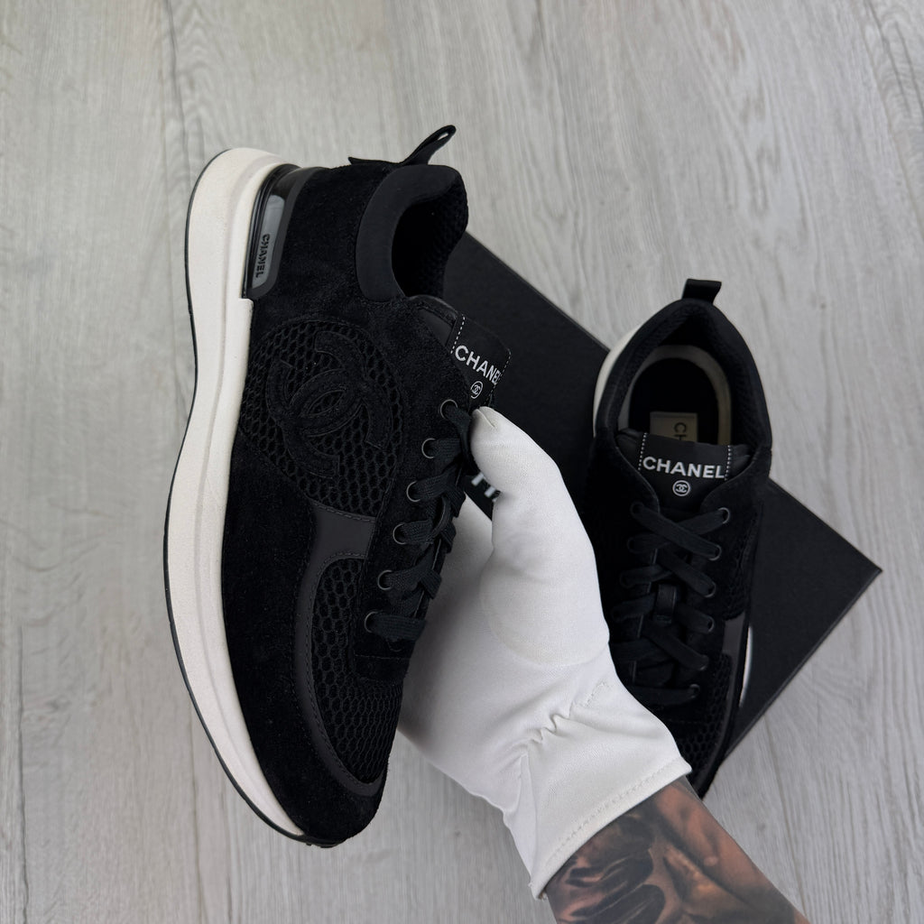 Chanel Men’s Black Low Suede Runners - Uk 7