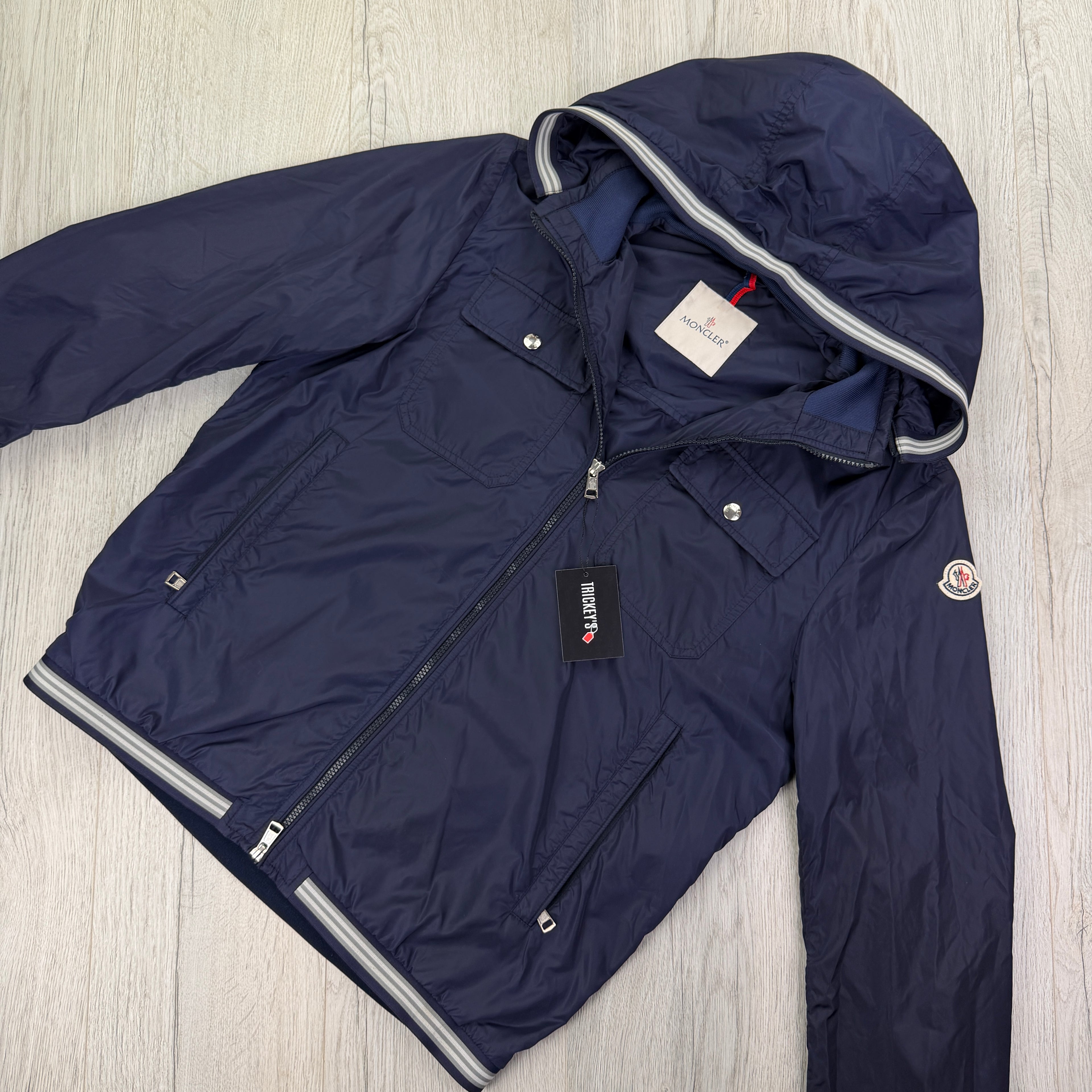 Moncler Men’s Navy Windbreaker Jacket - Size 4