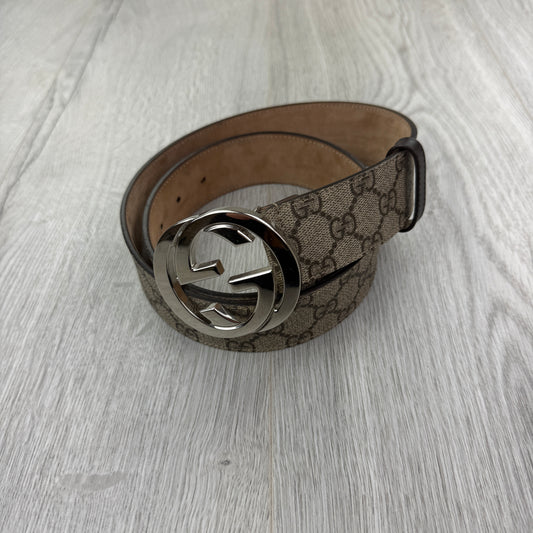 Gucci Men’s Beige Belt GG Buckle - 85 (Uk 28-32)