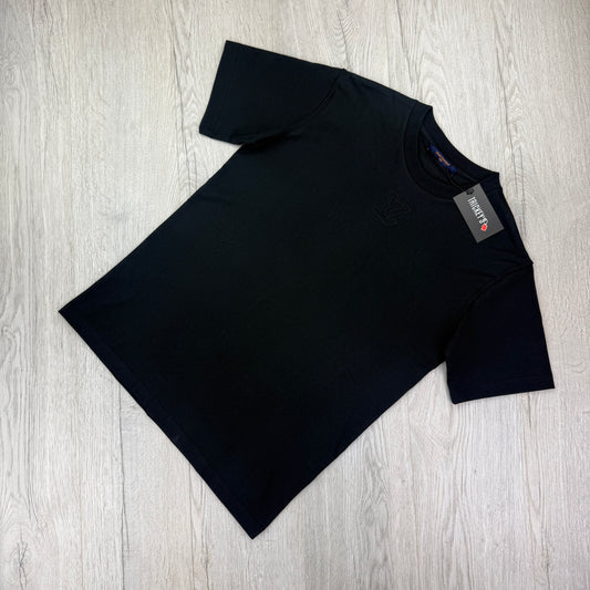 Louis Vuitton Men’s Black Embossed Logo T-shirt - Small