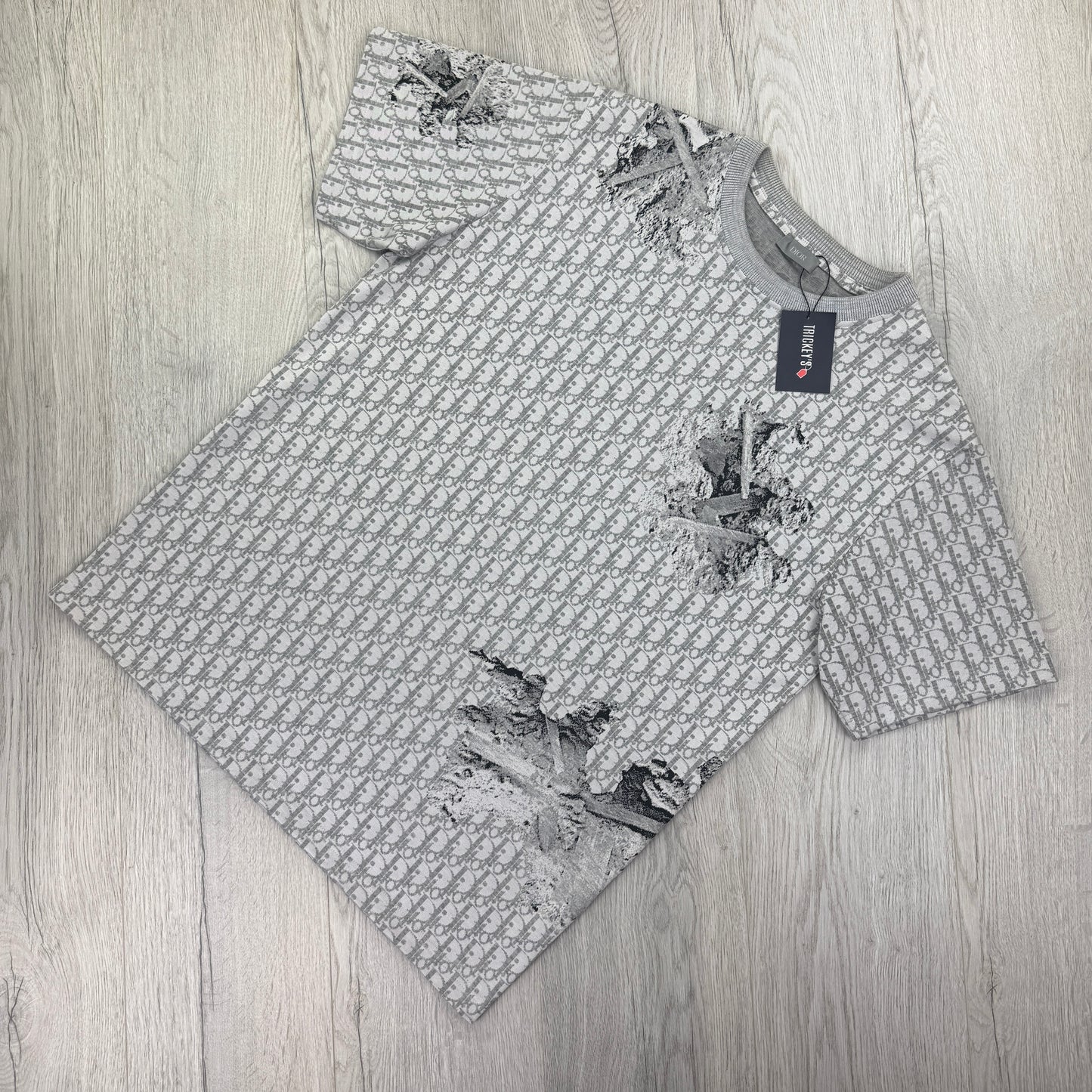 Dior Men’s Grey Oblique Daniel Arsham T-shirt - Large