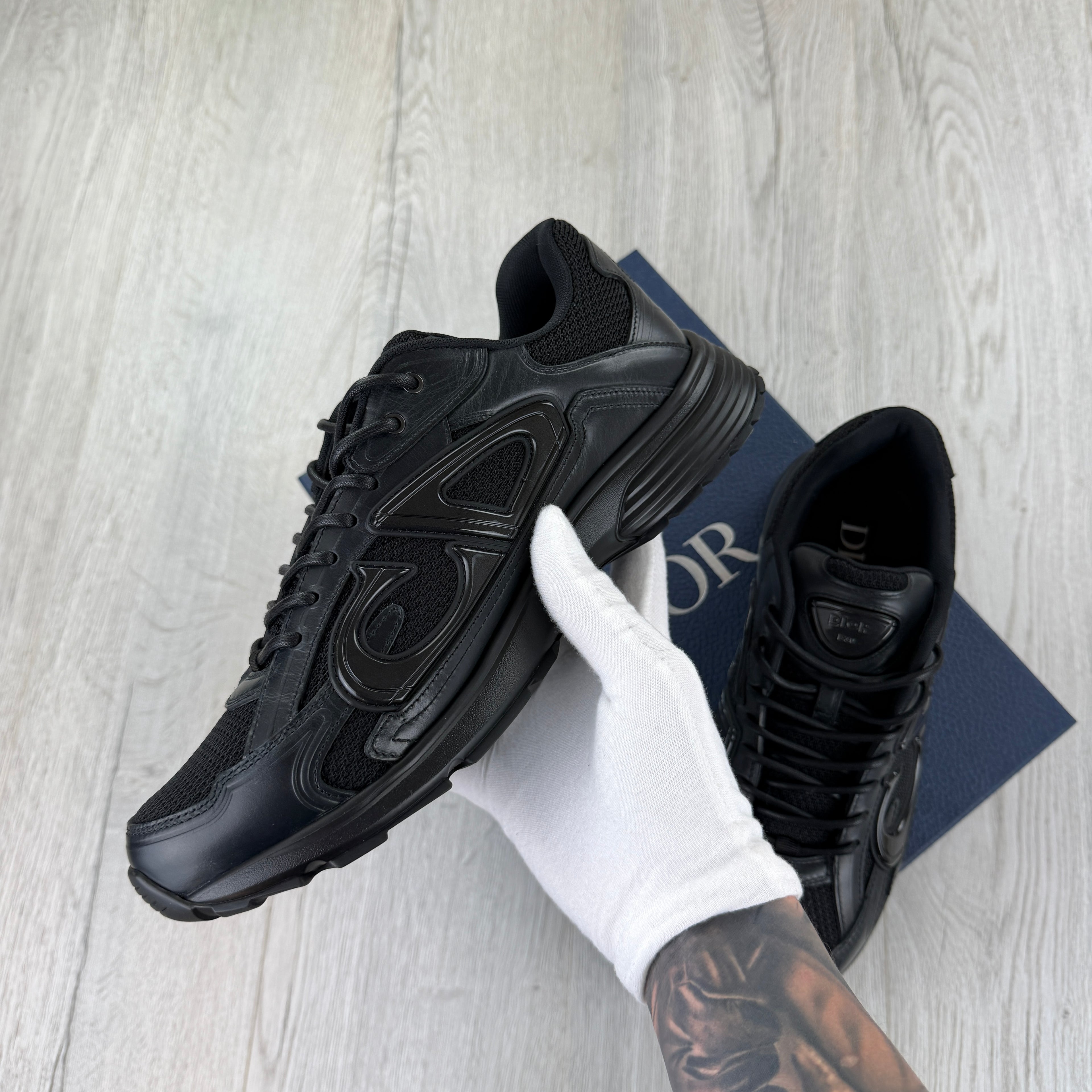 Dior B30 Men’s Triple Black Countdown Trainers - 43 (Fit Uk 9)
